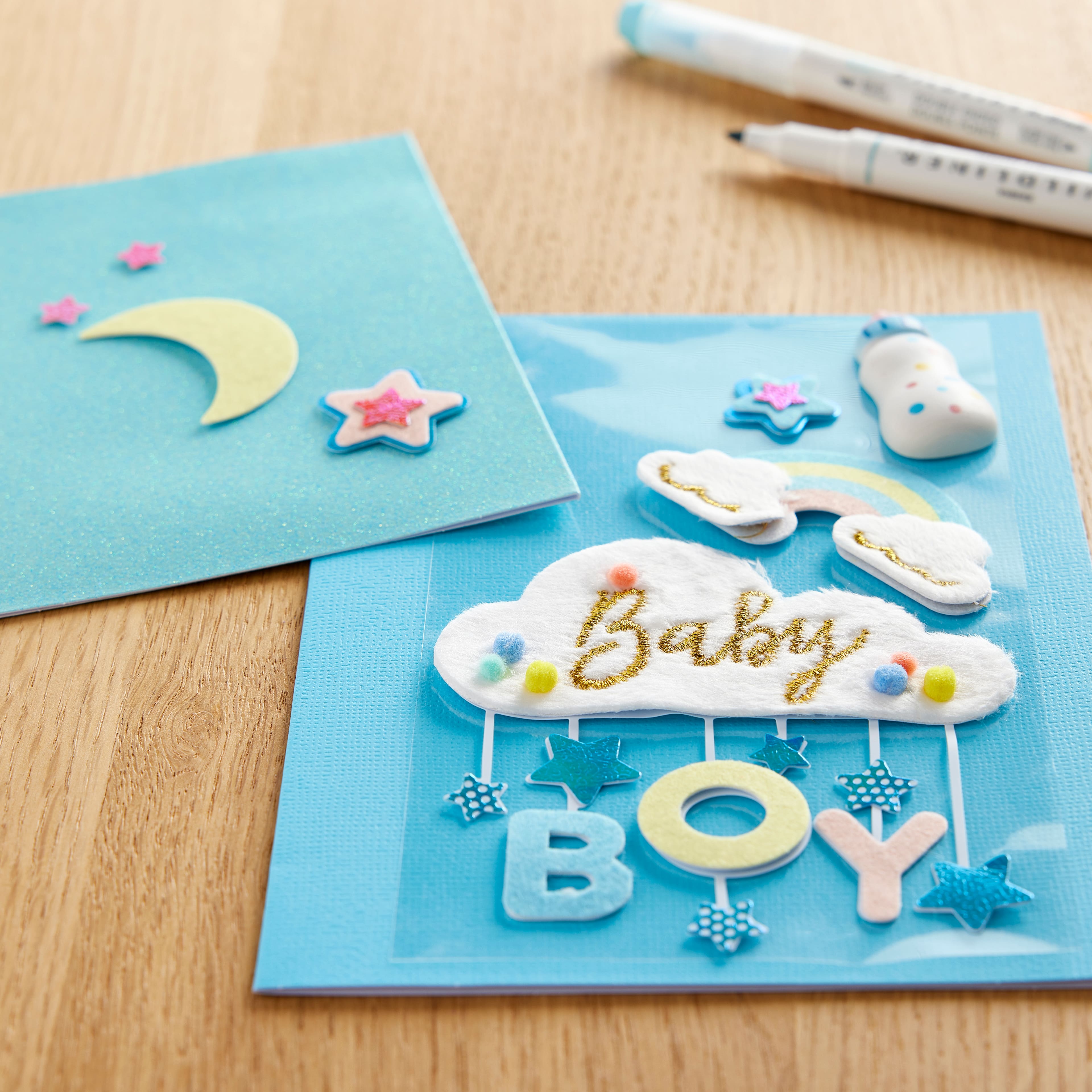 12 Pack: Baby Boy Cloud Dimensional Stickers by Recollections™