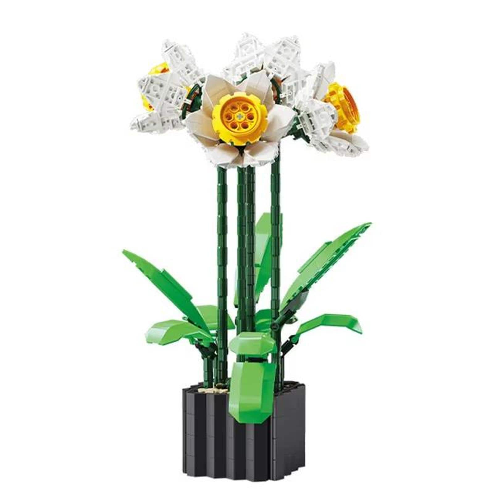 Wizardi Daffodils Potted Flower Building Brick Kit