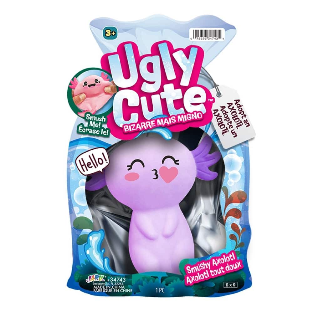 Assorted Ja-Ru® Ugly Cute™ Smushy Axolotl, 1pc.