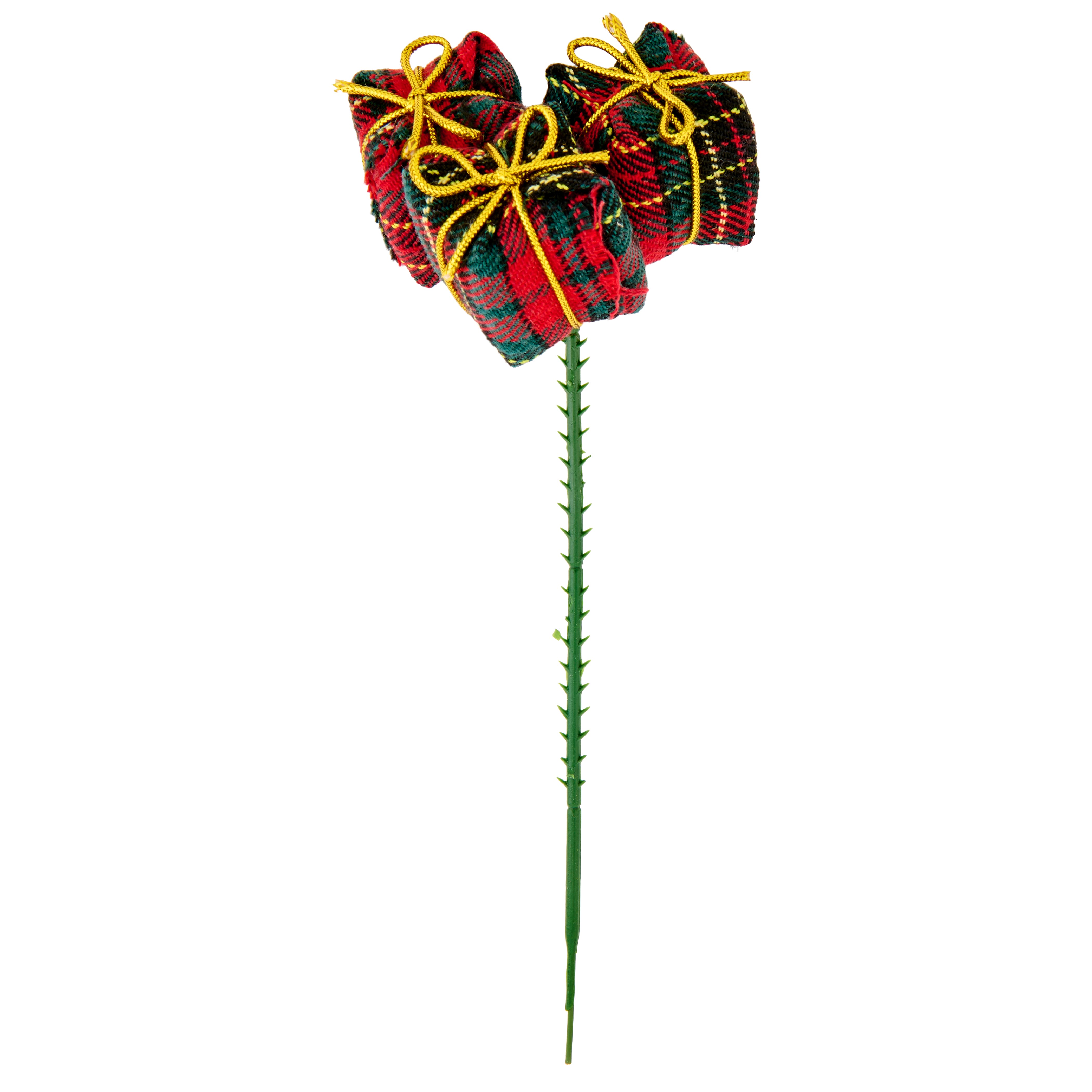 Worth Imports 9" Plaid Triple Christmas Gift Picks, 12ct.