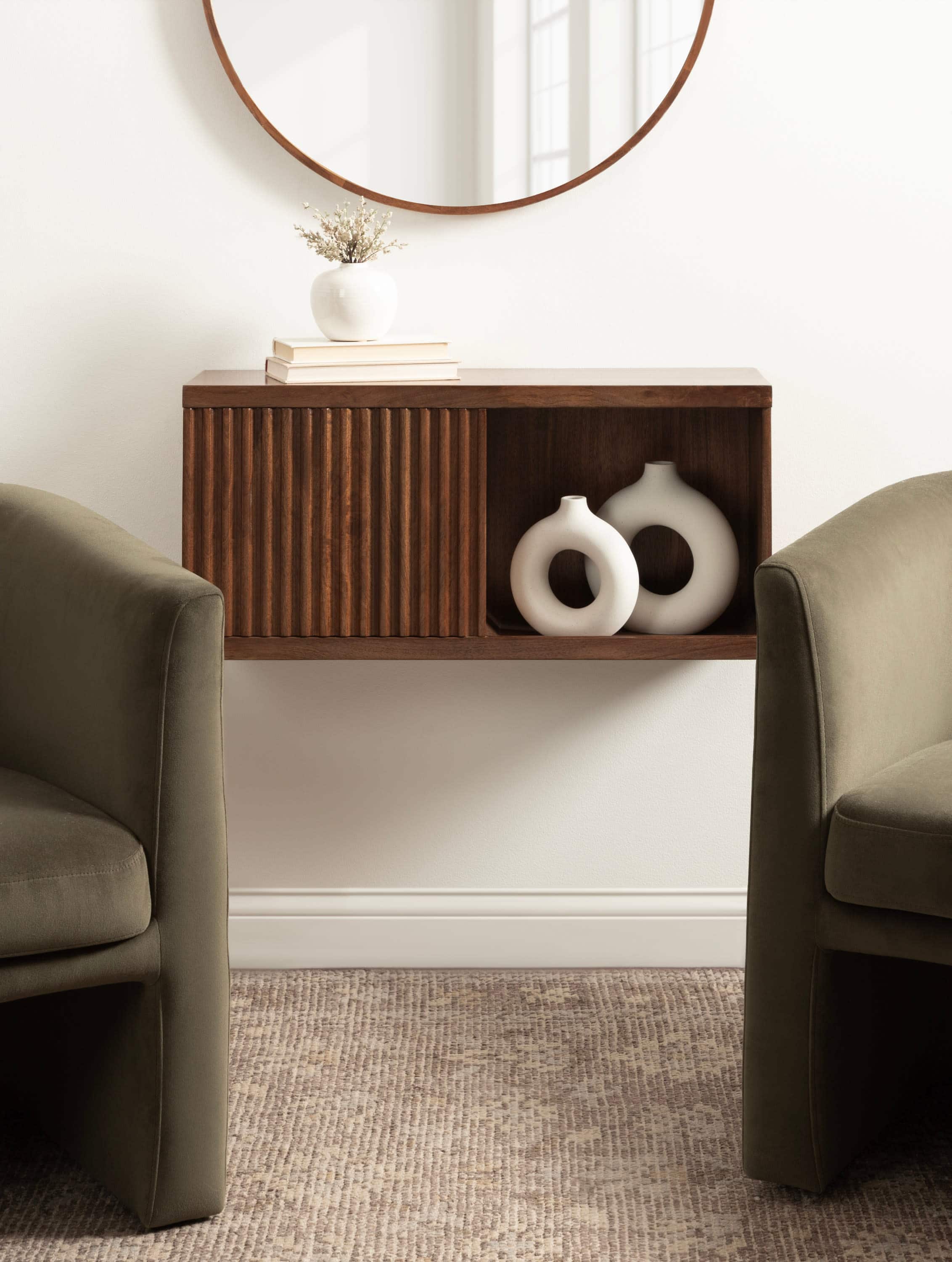 Kate and Laurel Furrow Short Wall Cabinet