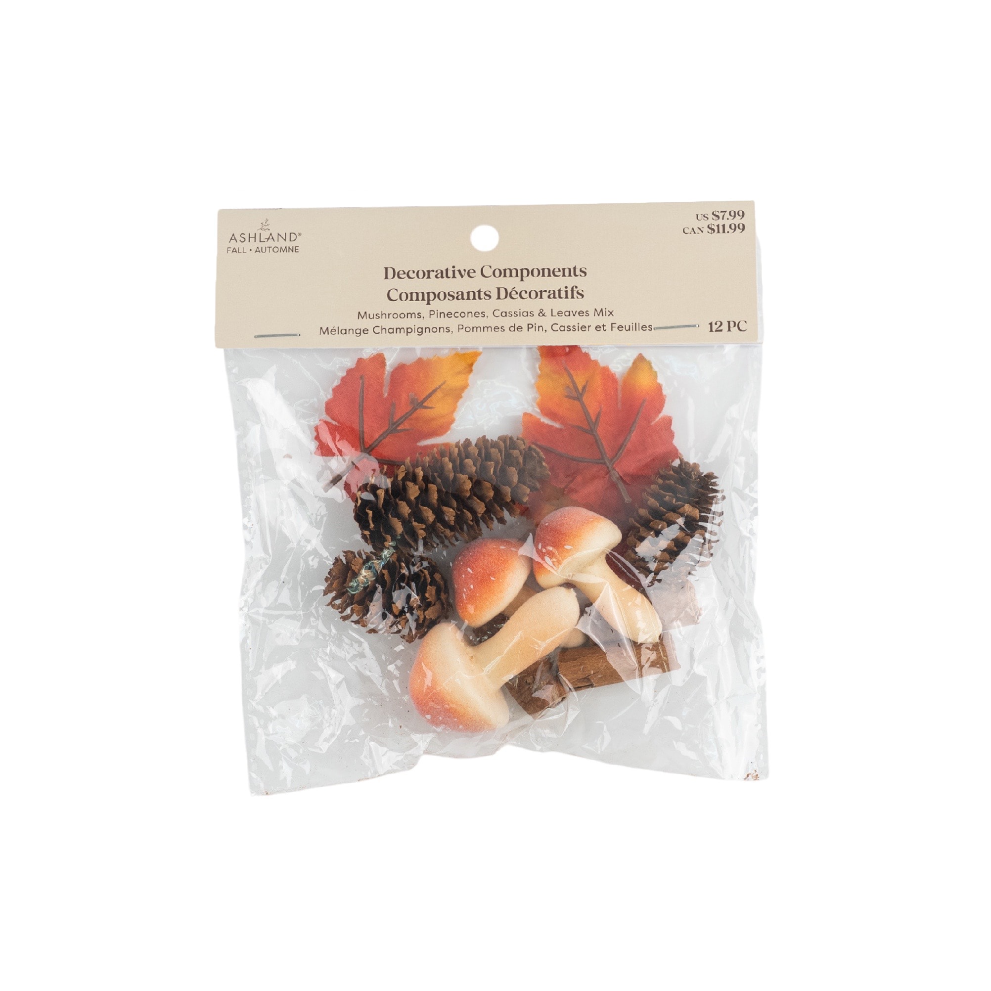 Mushroom, Pinecone, Cassia Bark & Maple Leaf Decorative Components by Ashland®