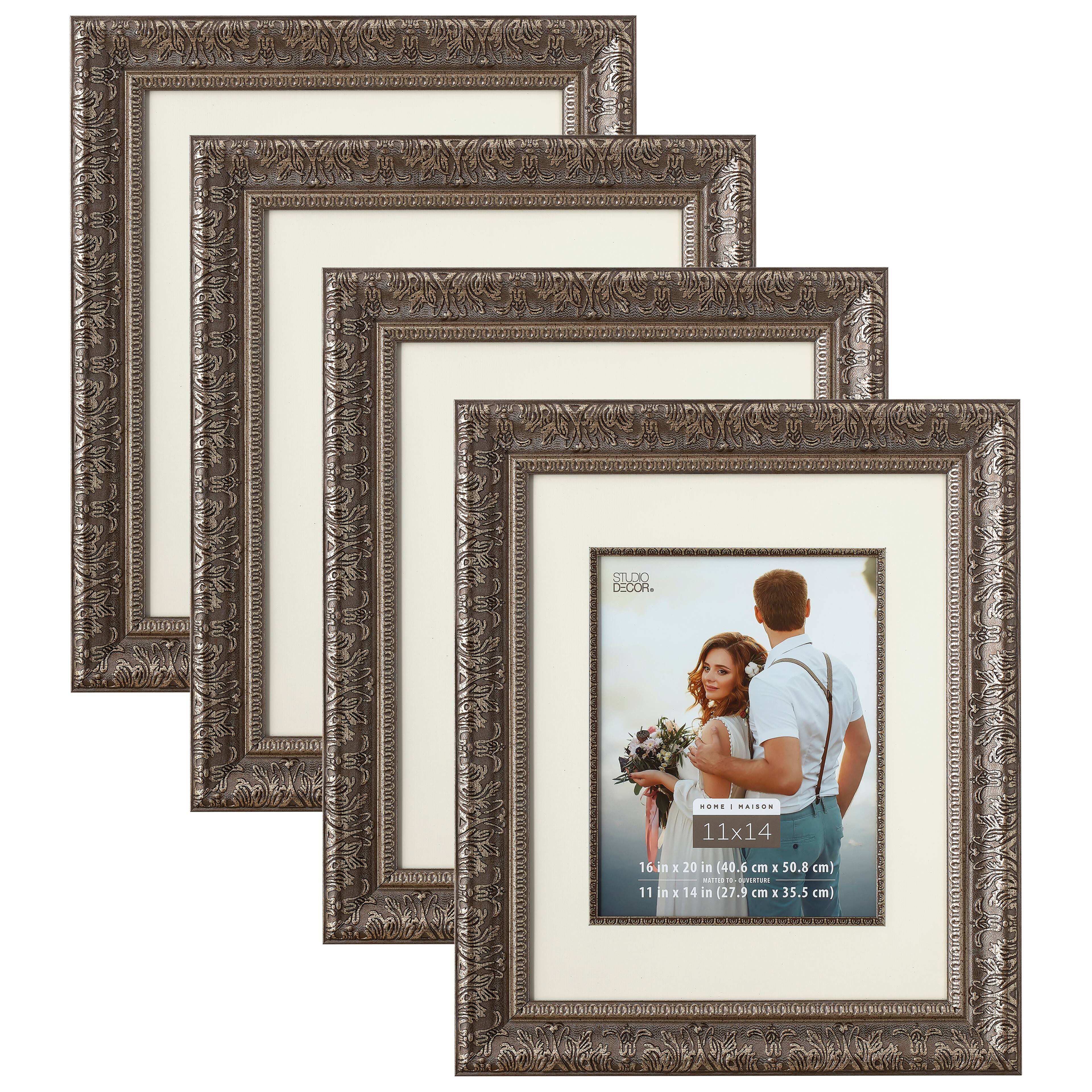 4 Pack: Silver Floral Frame with Mat, Home Collection by Studio Décor®