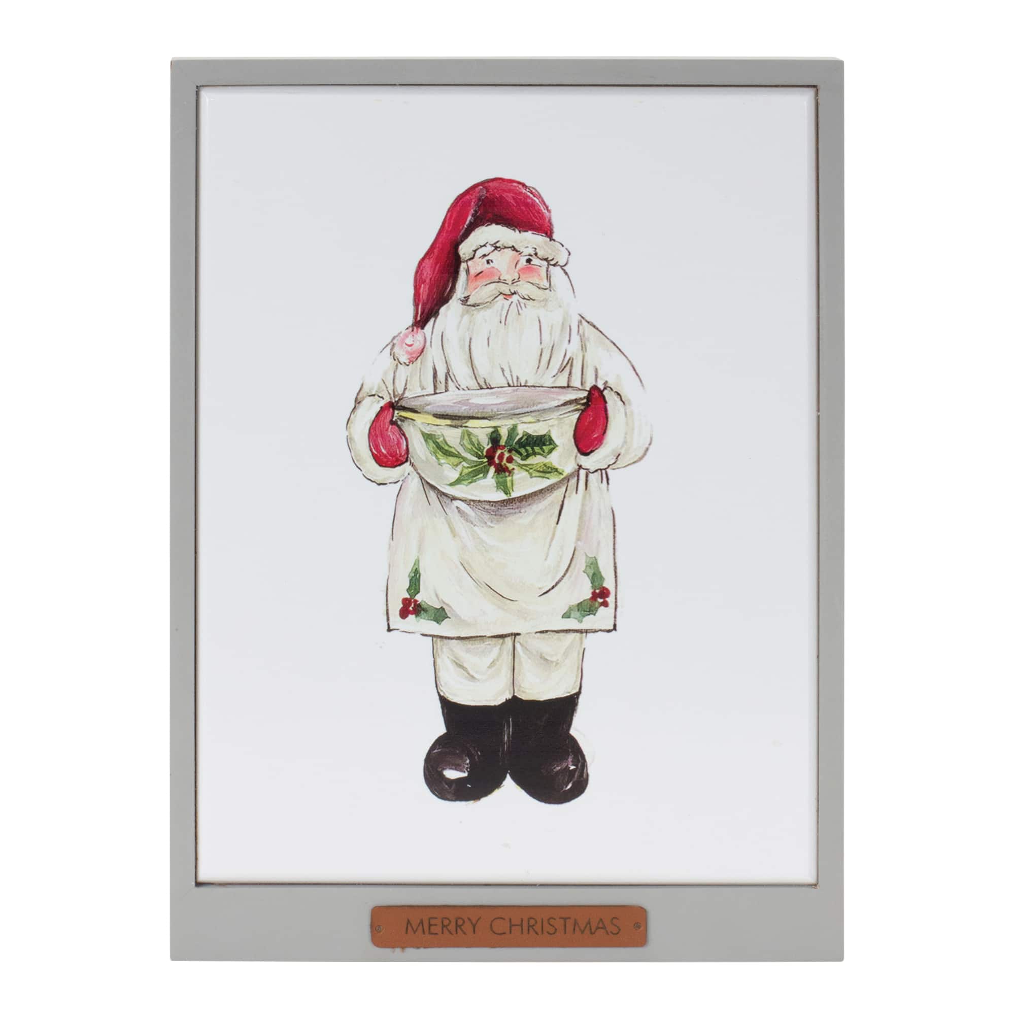 Framed Santa & Snowman Wall Art Set
