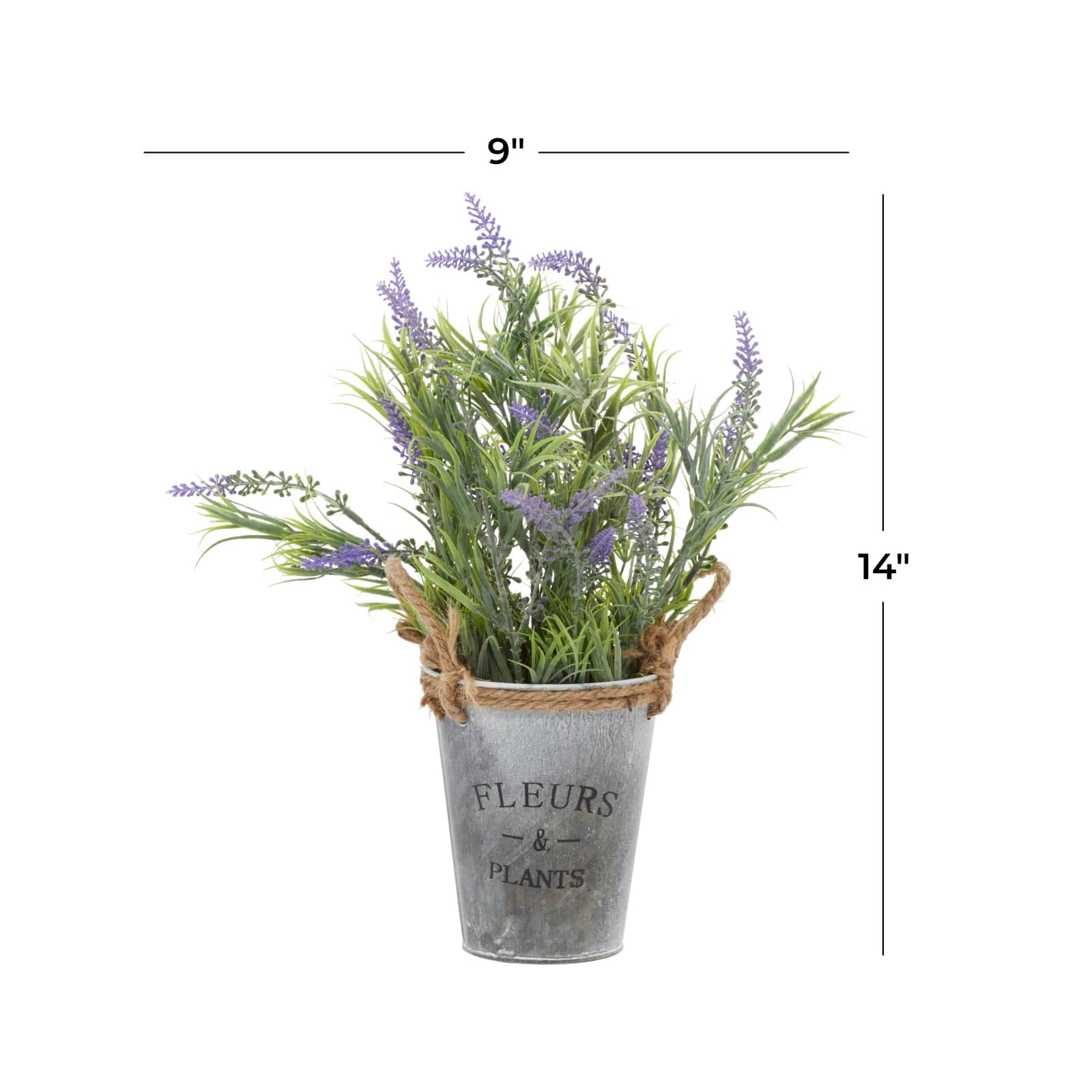 Grey Plastic Contemporary Artificial Foliage, 13" x 9" x 14"