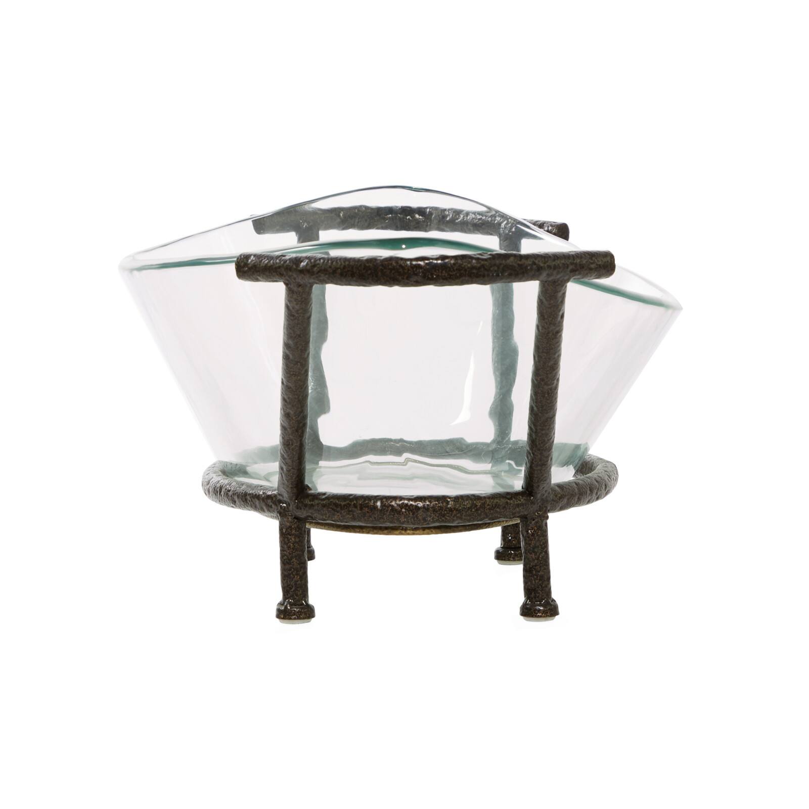 Copper Glass & Metal Modern Serving Bowl
