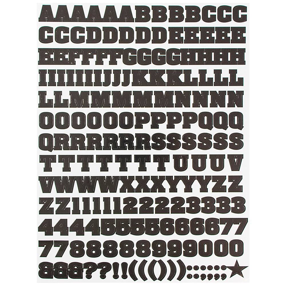 JAM Paper Black Upper Case Alphabet Letter Stickers