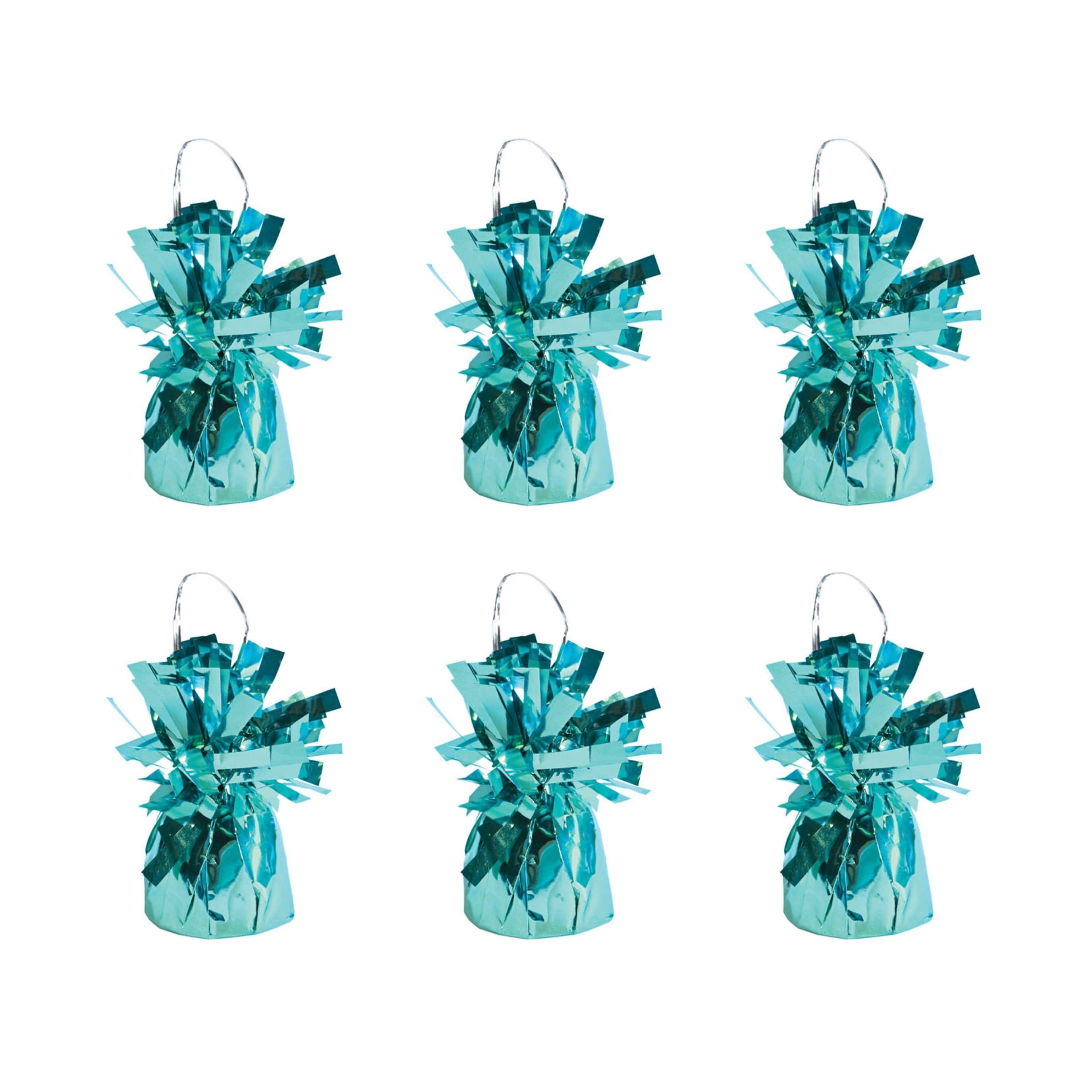 Beistle 6oz. Light Blue Metallic Wrapped Balloon Weights, 6ct.