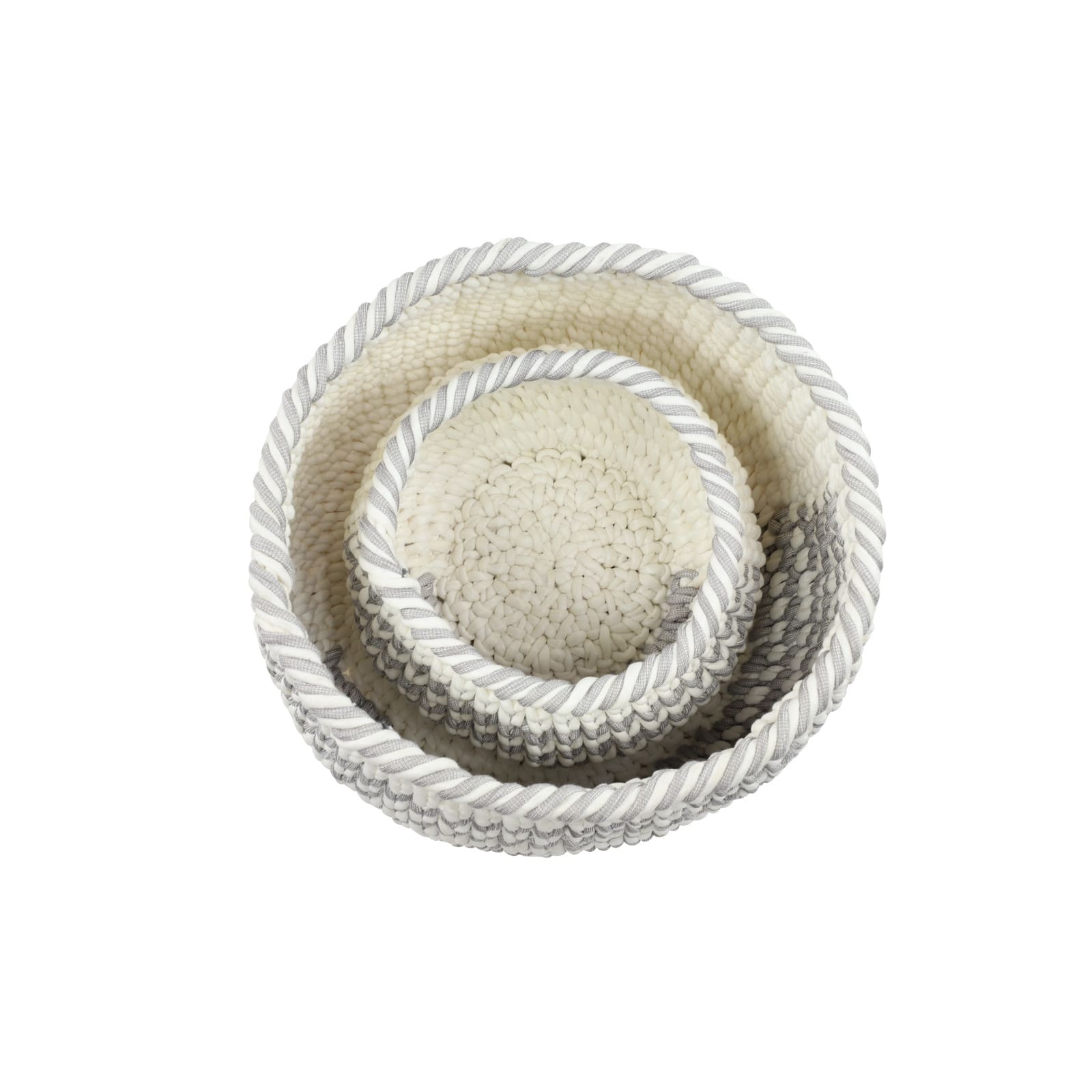 Gray Polyester Country Storage Basket Set