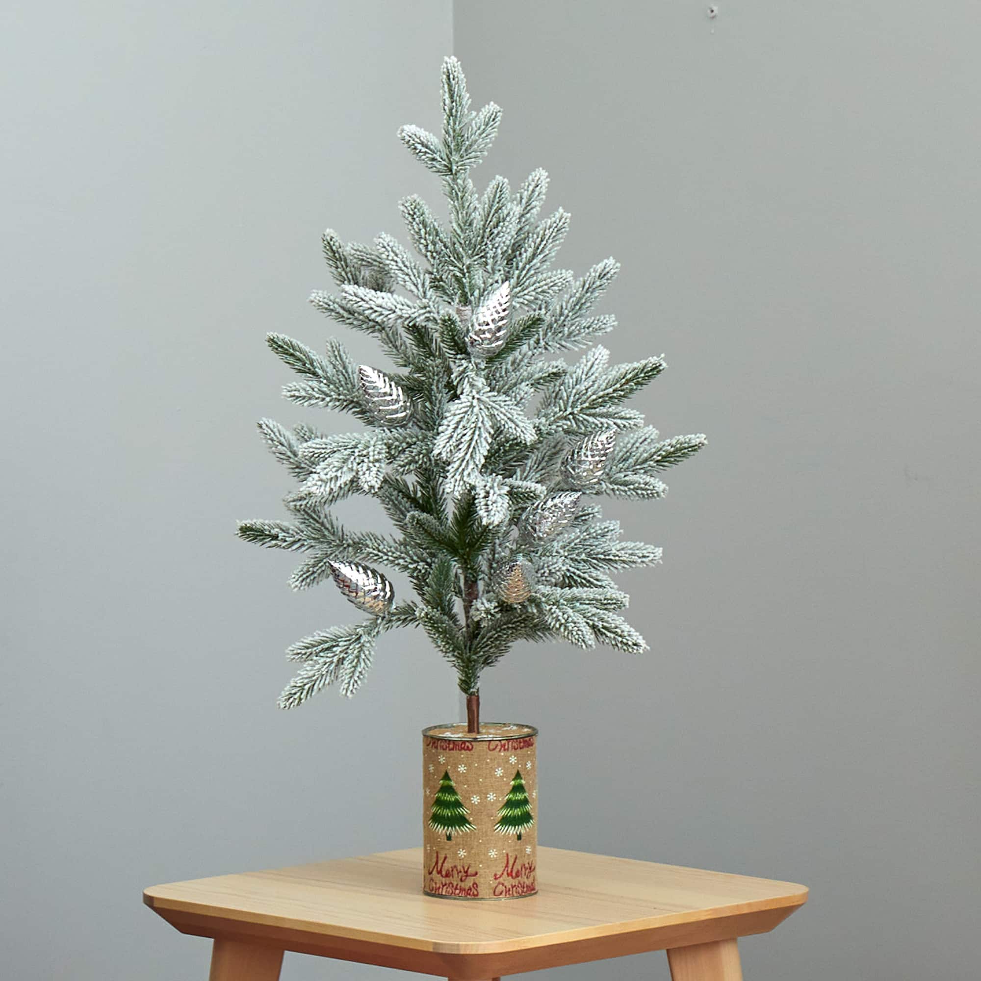 2.5ft. Unlit Flocked Christmas Artificial Christmas Tree