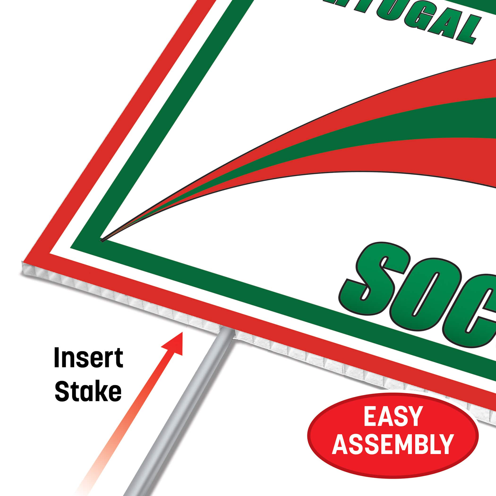 11.5" x 15.5" Portugal Soccer Plastic Yard Sign