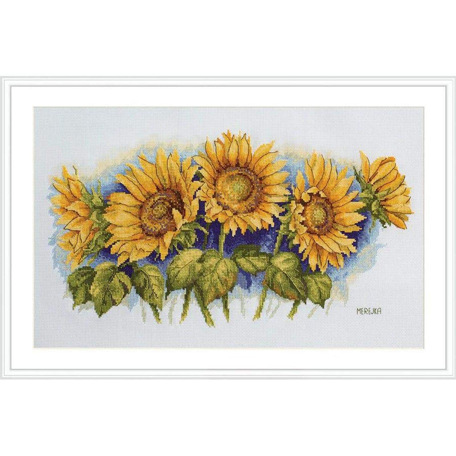 Merejka Bright Sunflowers Counted Cross Stitch Kit