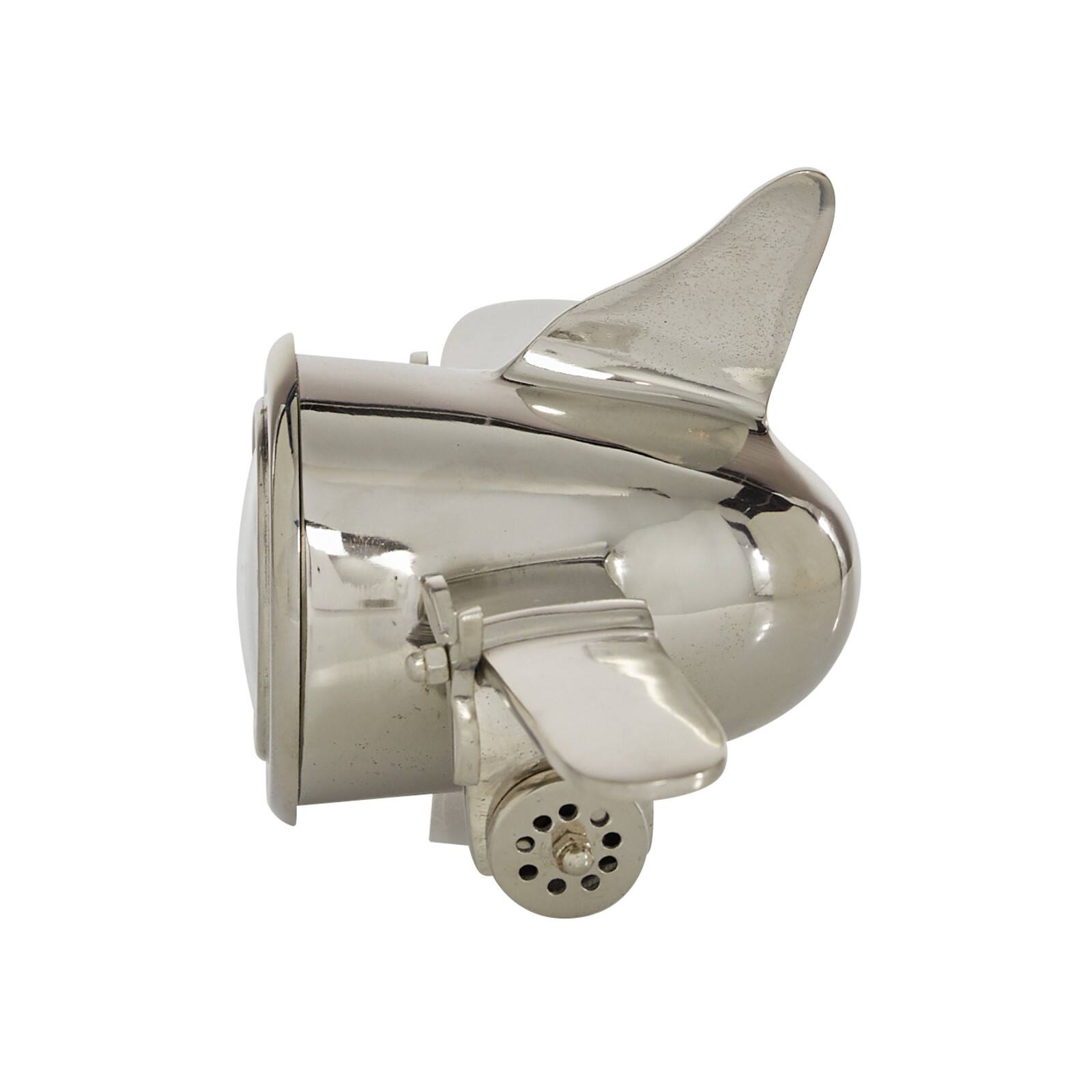16" Silver Aluminum Airplane Clock
