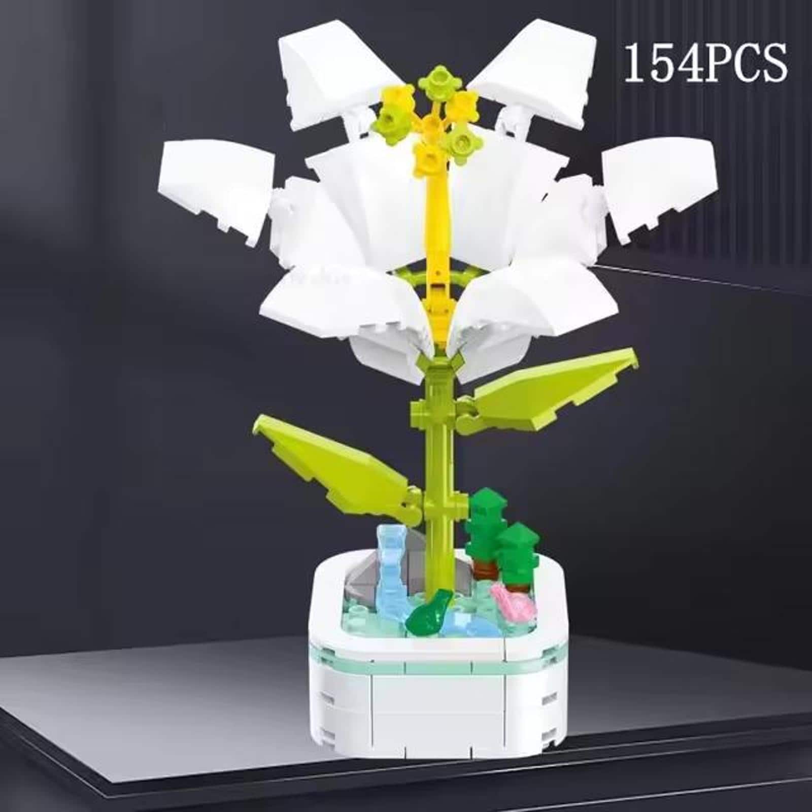 Lily Potted Flower Building Bricks Set
