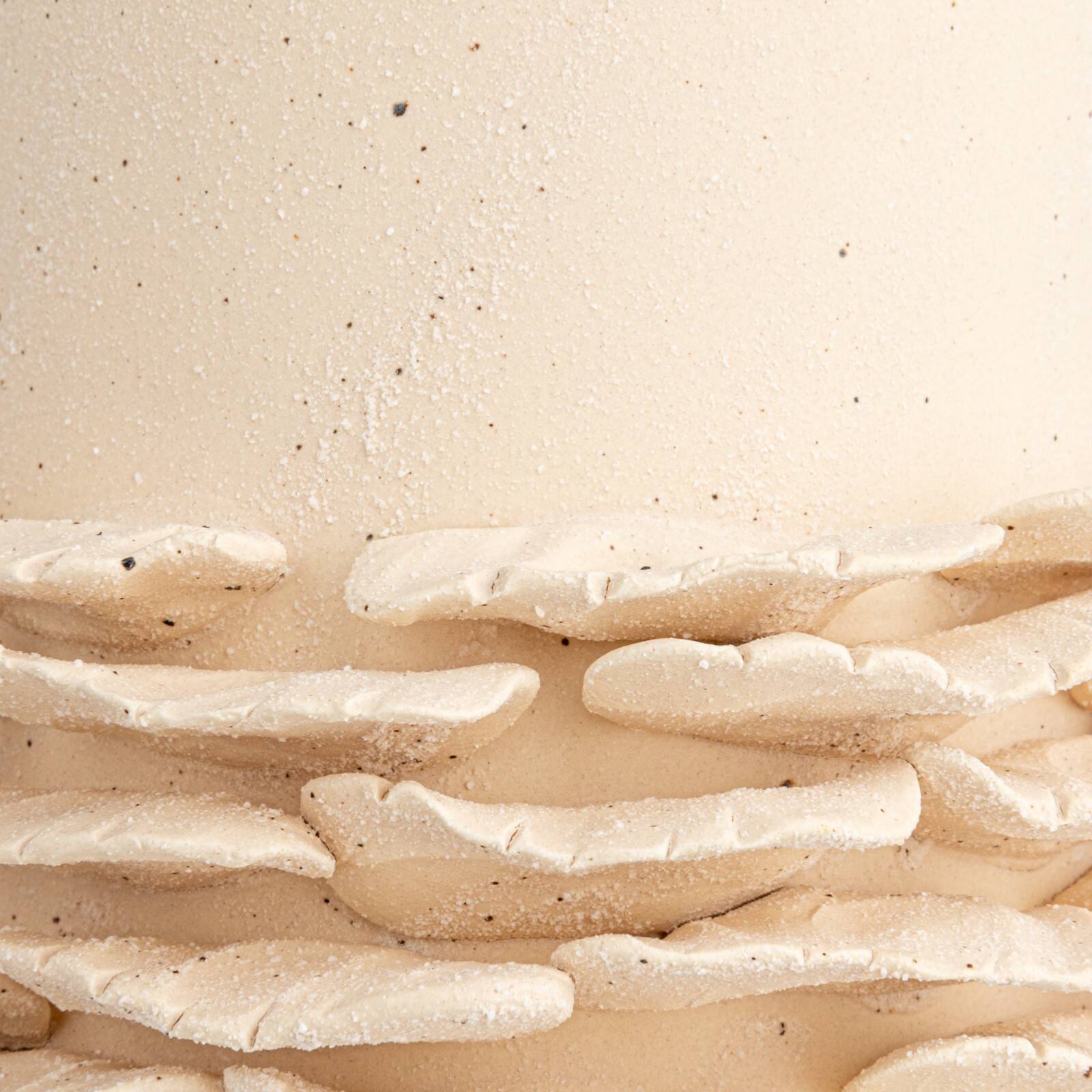 Hello Honey® 10" Matte Cream Ruffled Elegance Stoneware Vase