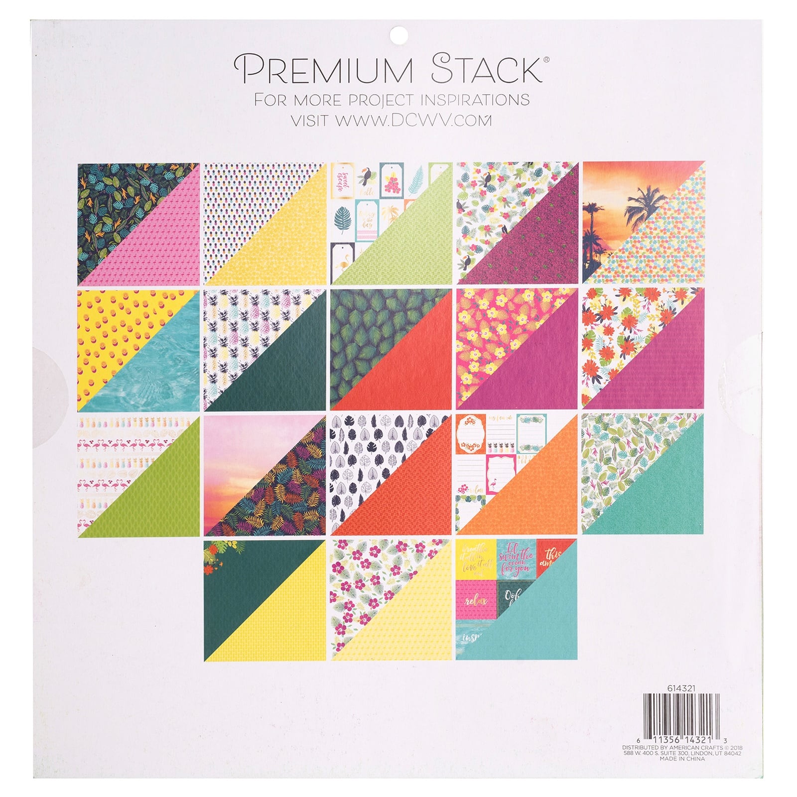 DCWV® 12" x 12" Electric Jungle Double‑Sided Cardstock Stack, 36 Sheets