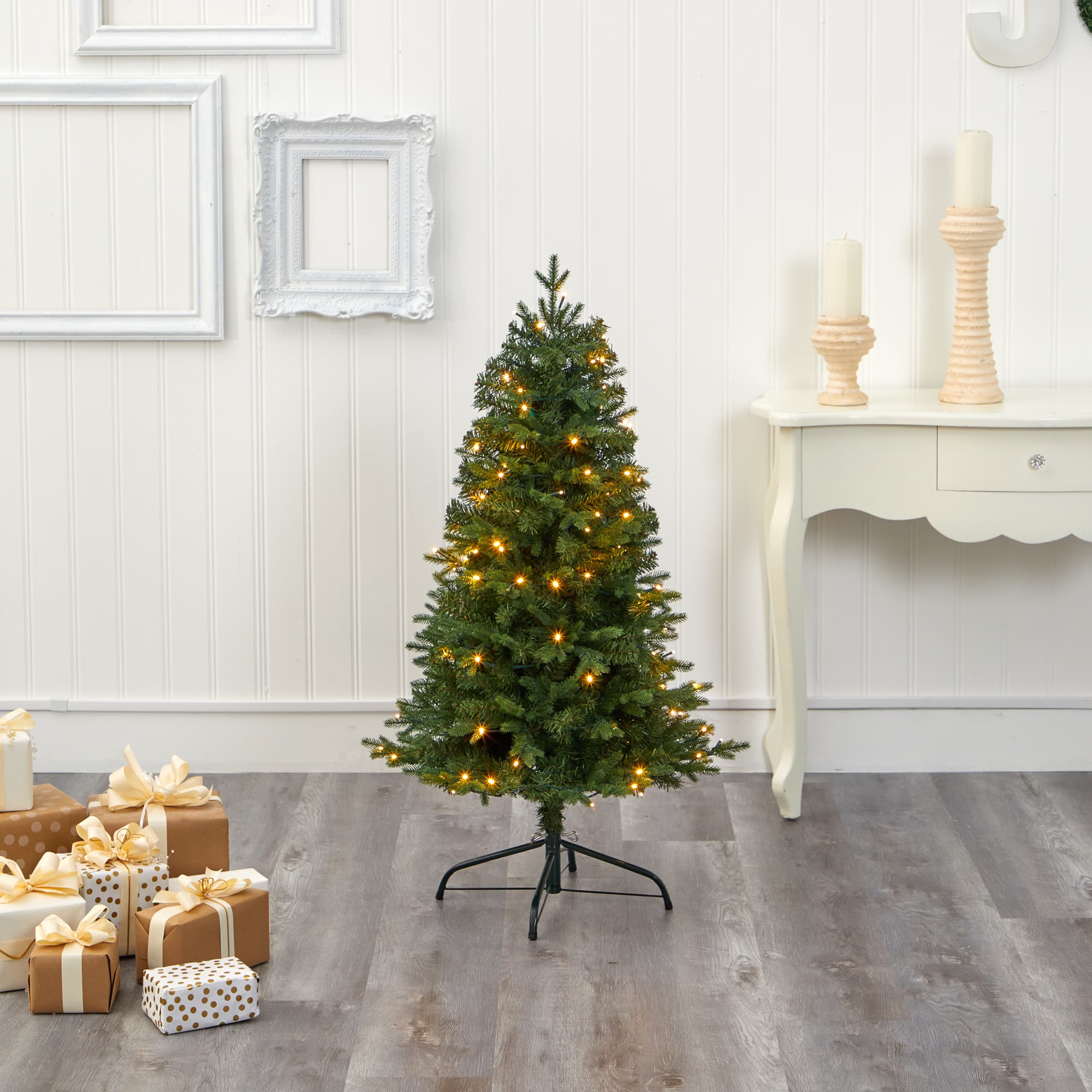 4ft. Pre-Lit Vermont Fir Artificial Christmas Tree with Clear LED Lights