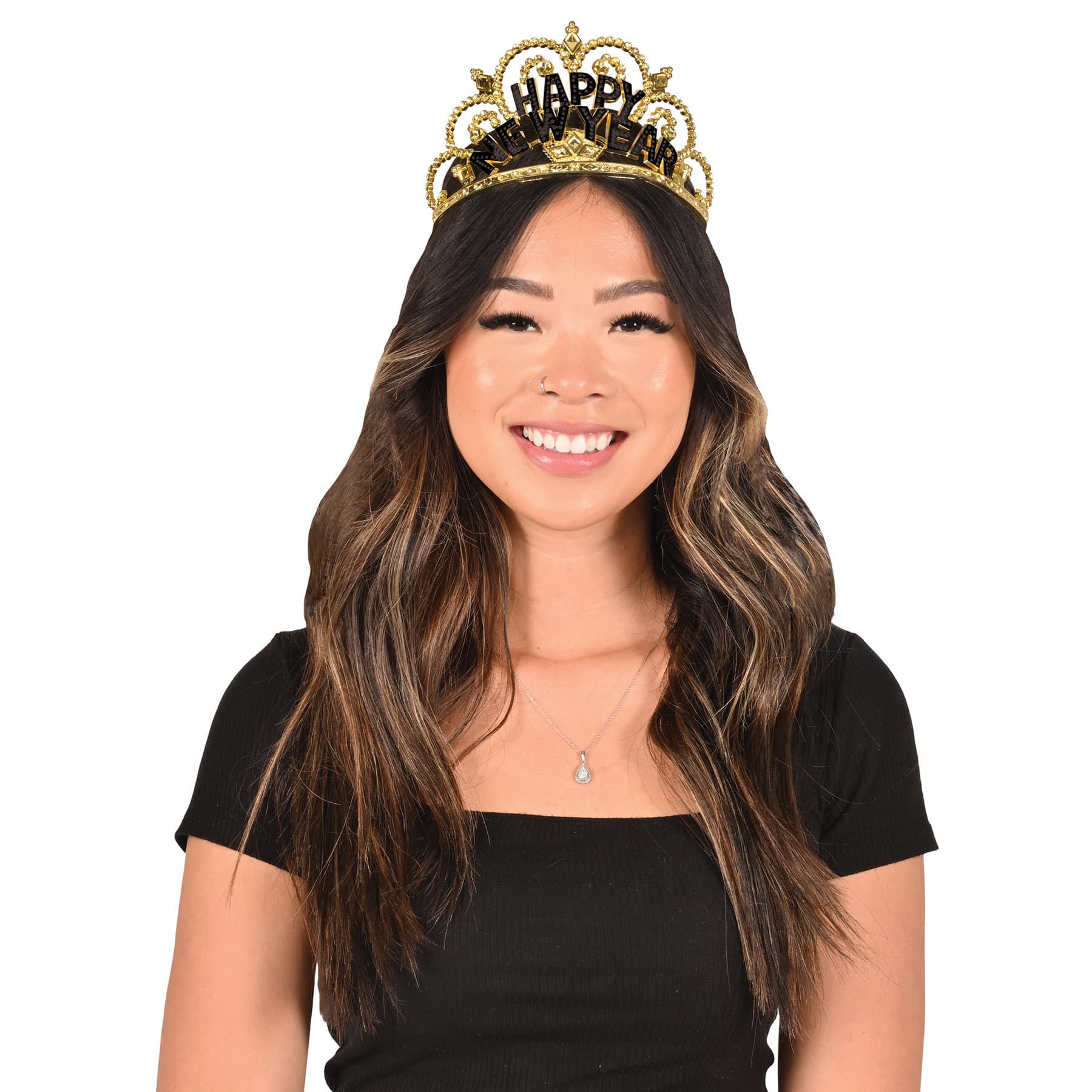 Beistle Gold & Black Plastic Happy New Year Tiaras, 2ct.