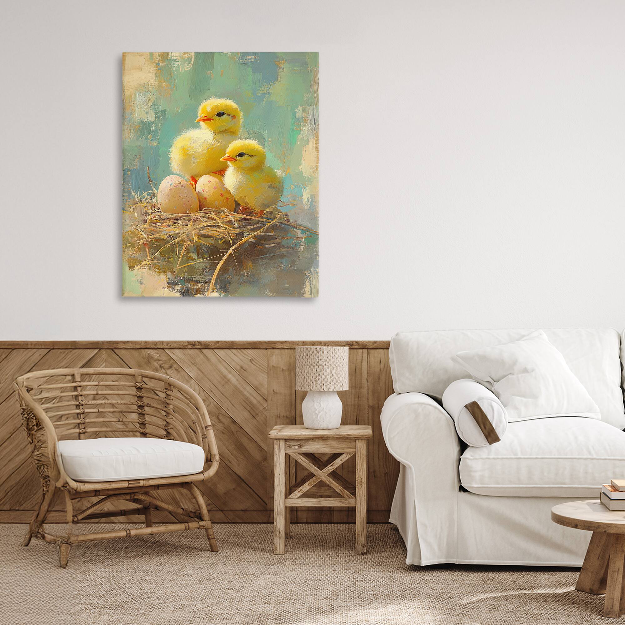 Stupell Industries Easter Chicks & Eggs Canvas Wall Art