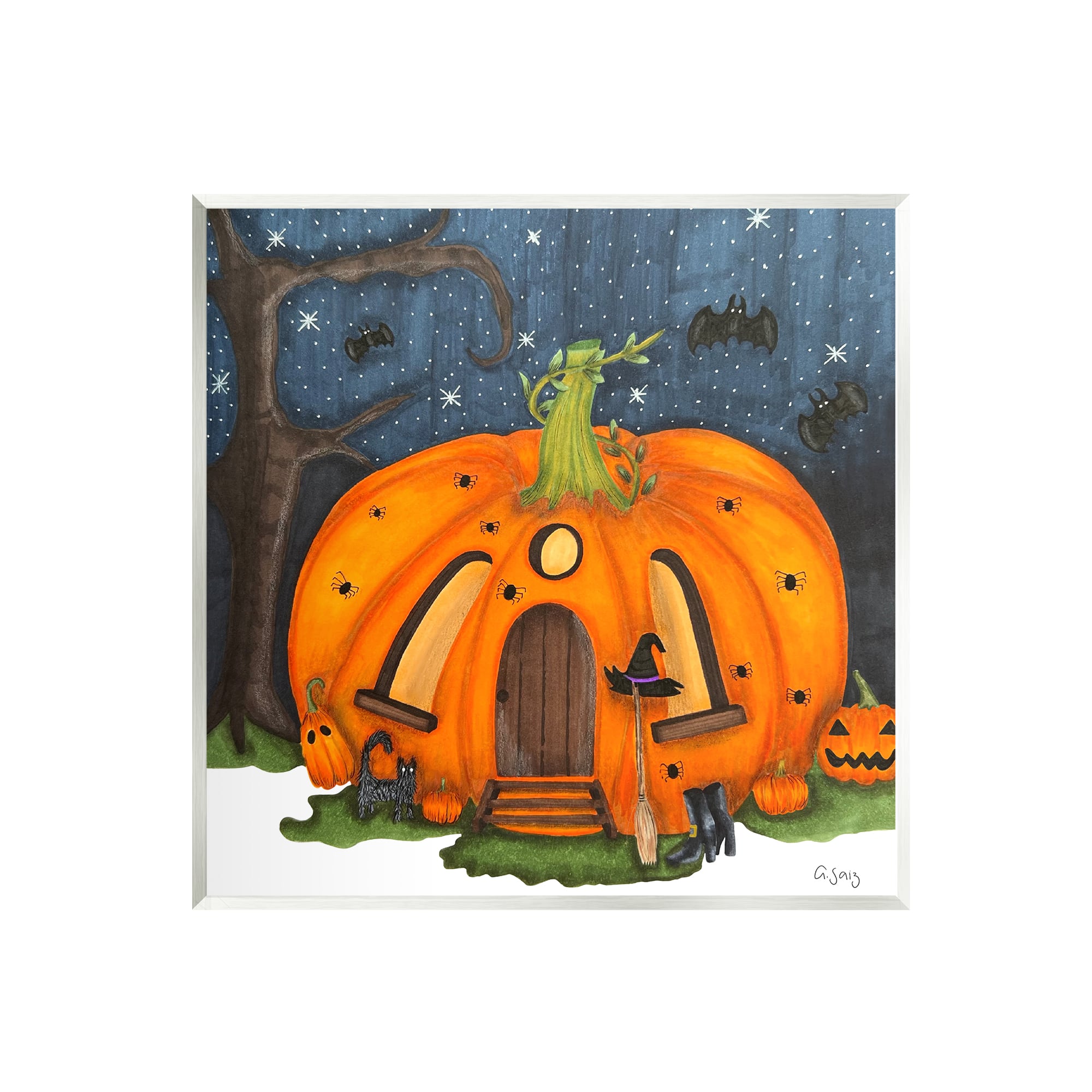 Stupell Industries Pumpkin House In Woods Wall Plaque Art