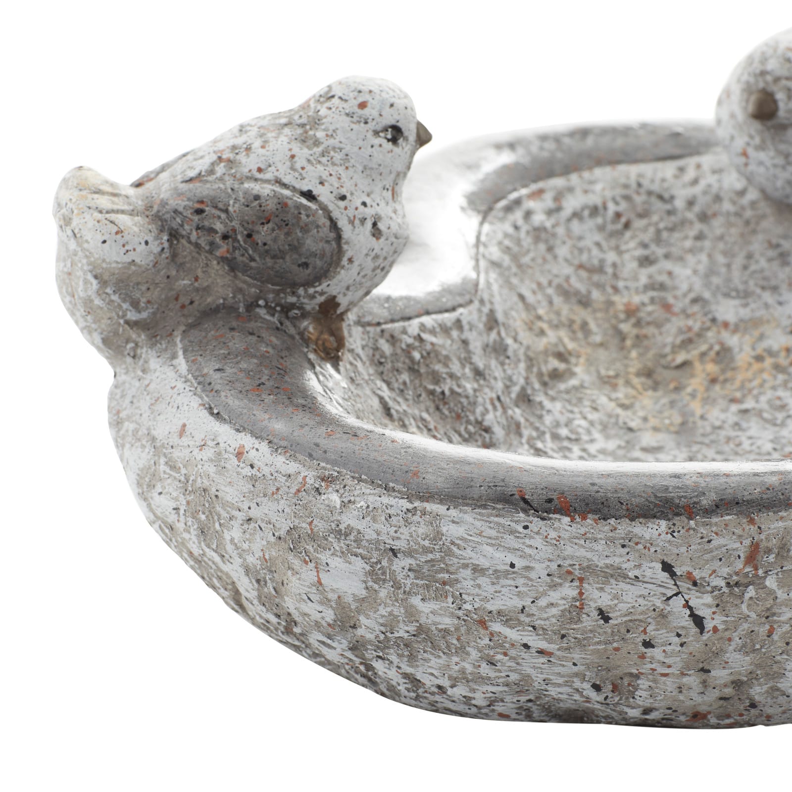 15" Gray Polystone Country Birds Garden Sculpture