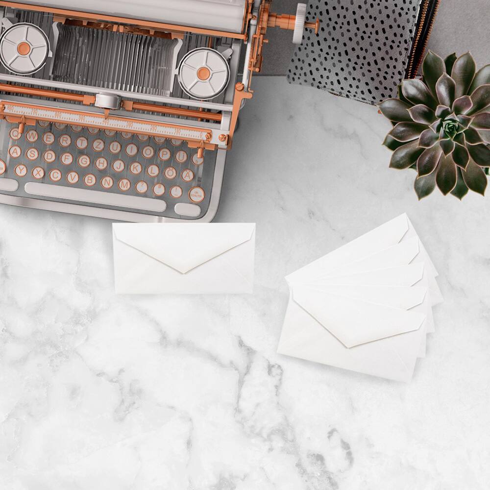 JAM Paper 3.875" x 7.5" Bright White Wove Monarch Strathmore Invitation Envelopes, 50ct.