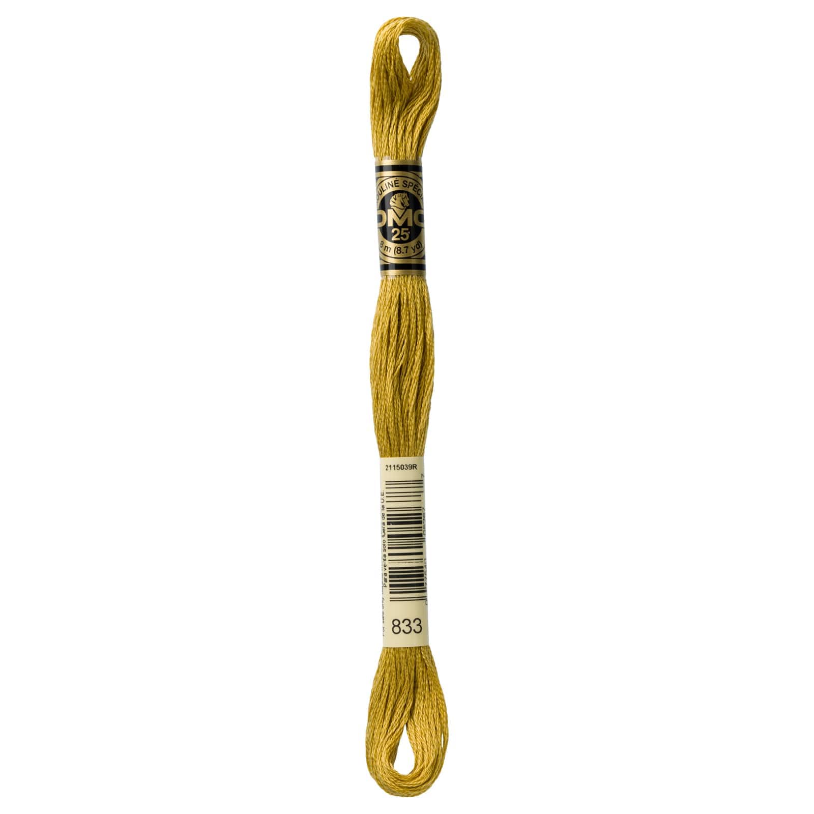 DMC® 6 Strand Embroidery Floss, Brown, Color: 833 LT Golden Olive