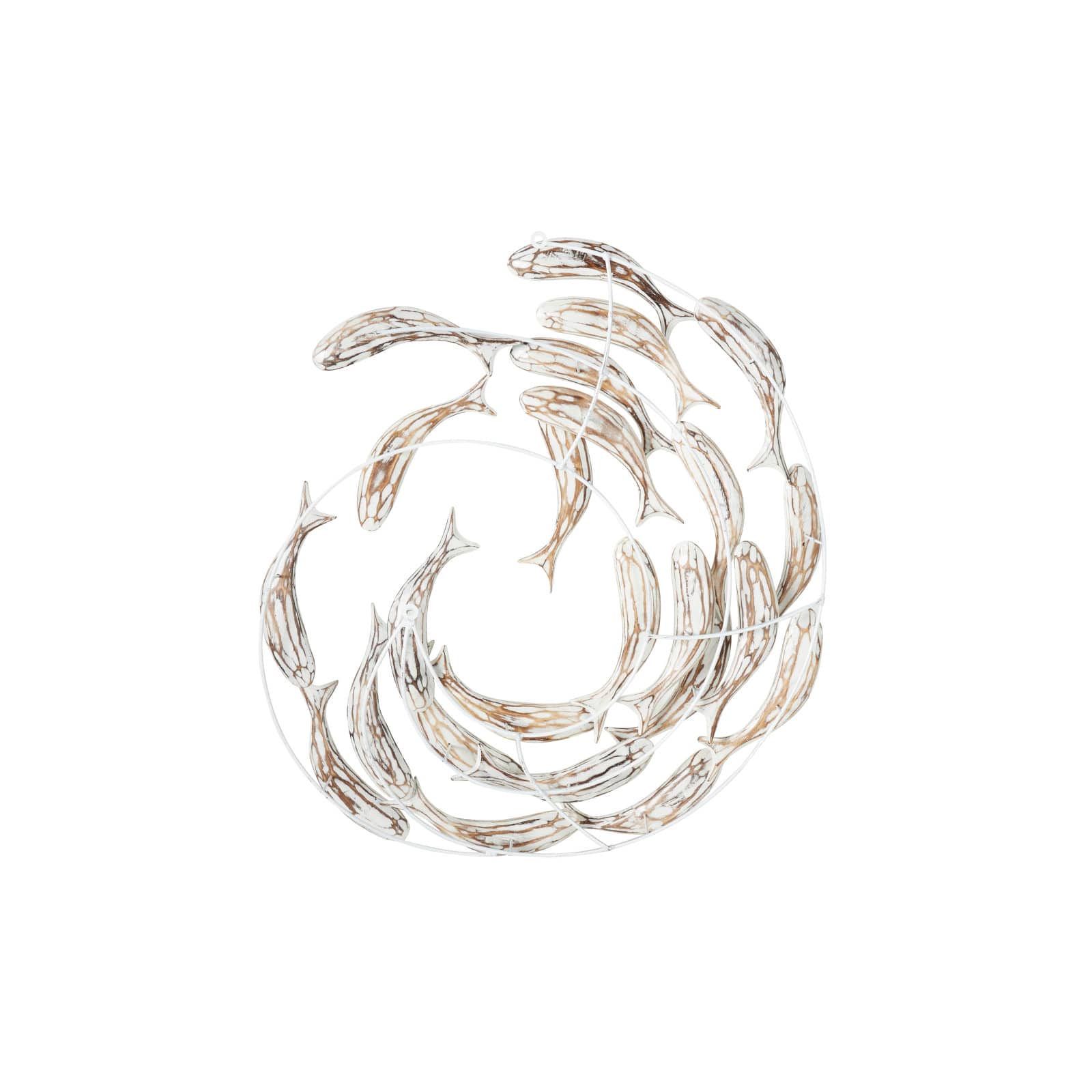 Silver Coastal Fish Wood Wall Decor, 32" x 28"