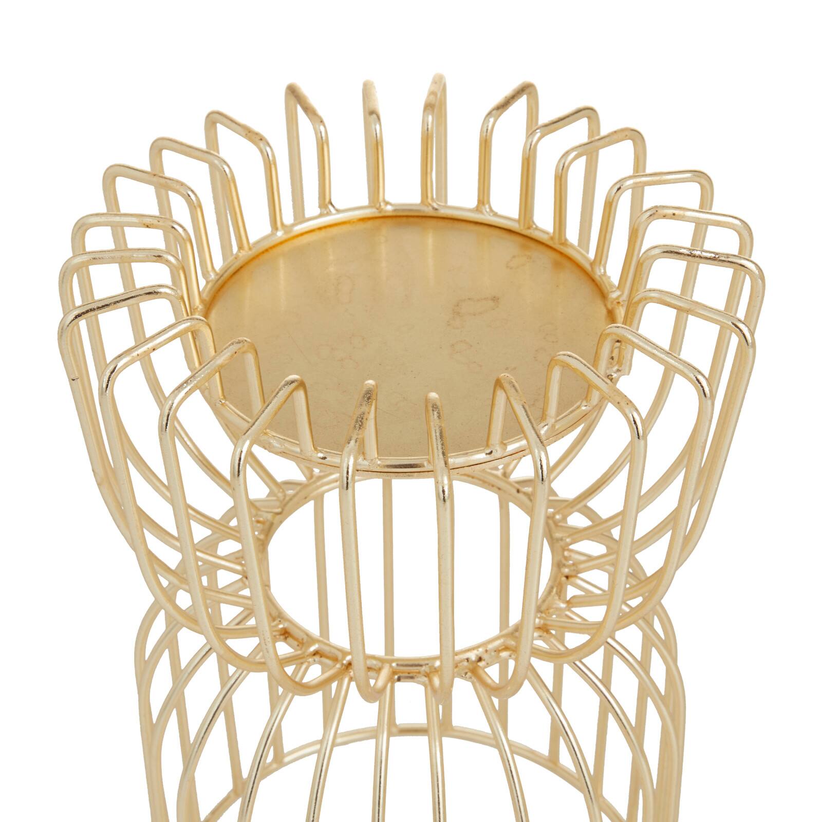 CosmoLiving by Cosmopolitan Gold Iron Glam Candle Holder, 13" x 10"