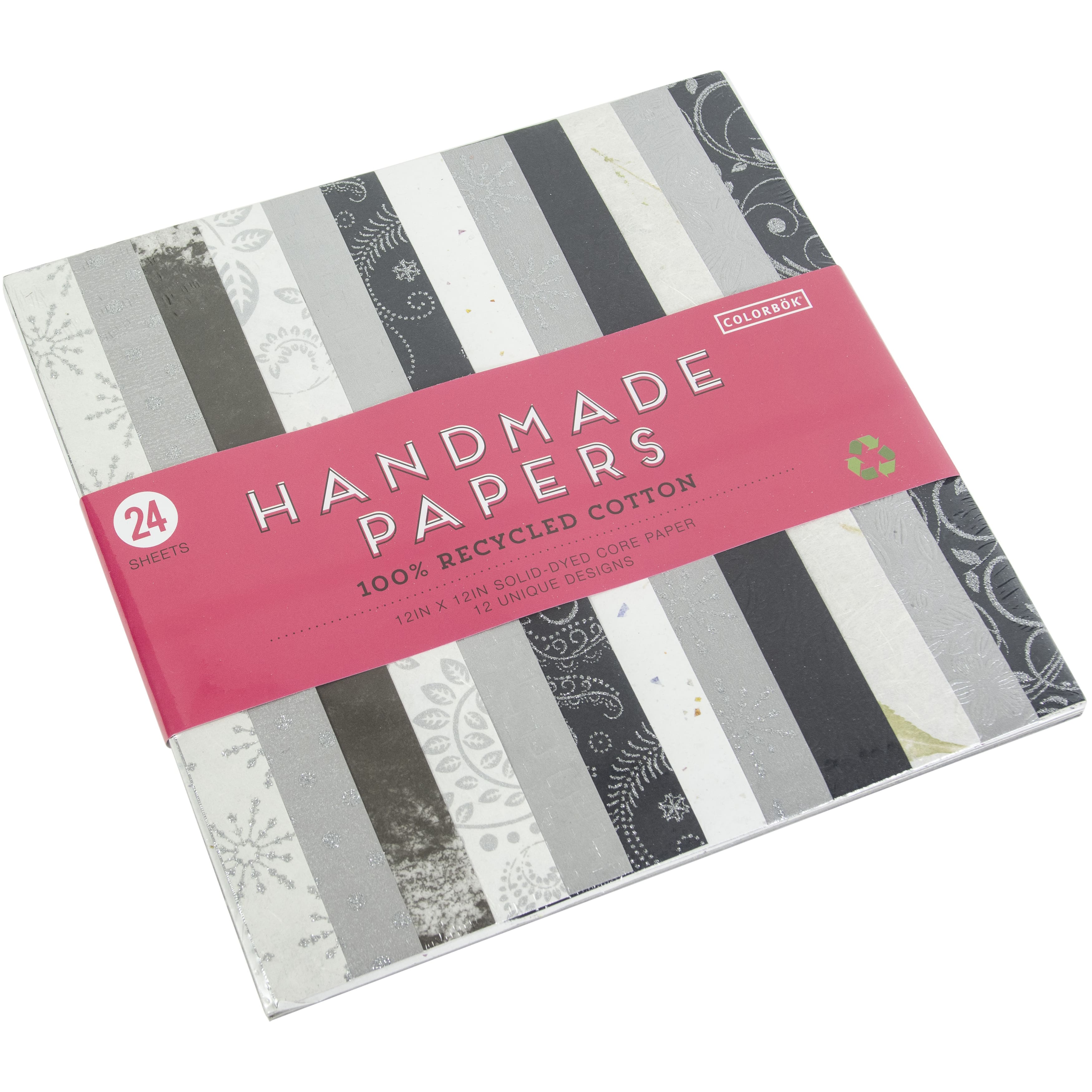 Colorbok® 12" x 12" Black & White Handmade Cardstock Pad, 24 Sheets