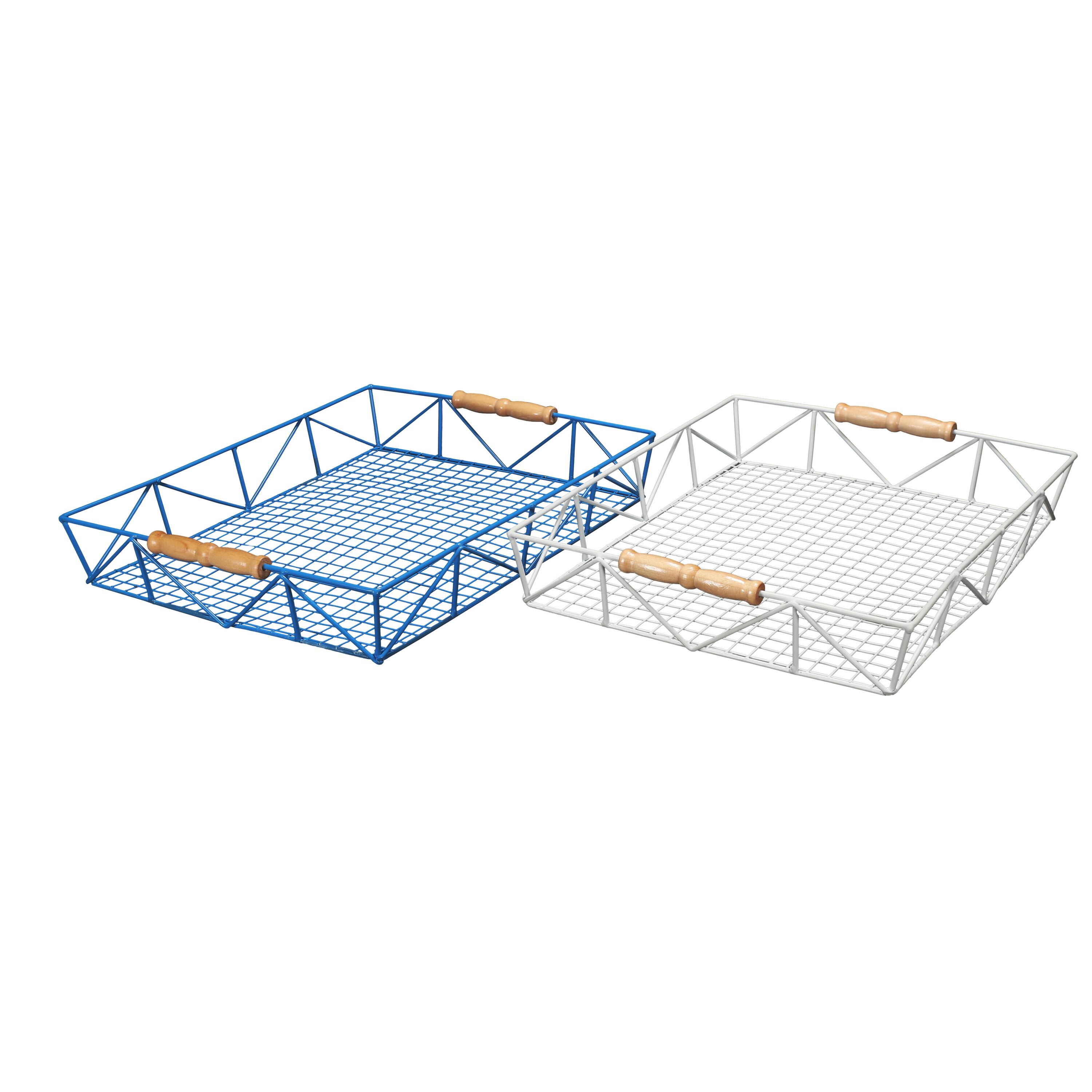 6 Pack: 14.5" Blue Wire Tray with Carrying Handles