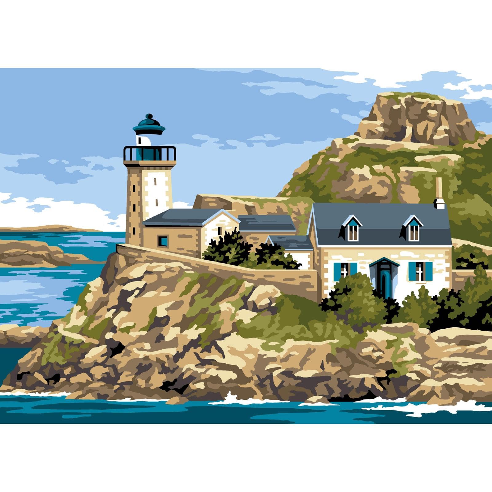 Gobelin The Rocks of Brittany Printed Tapestry Needlepoint Canvas