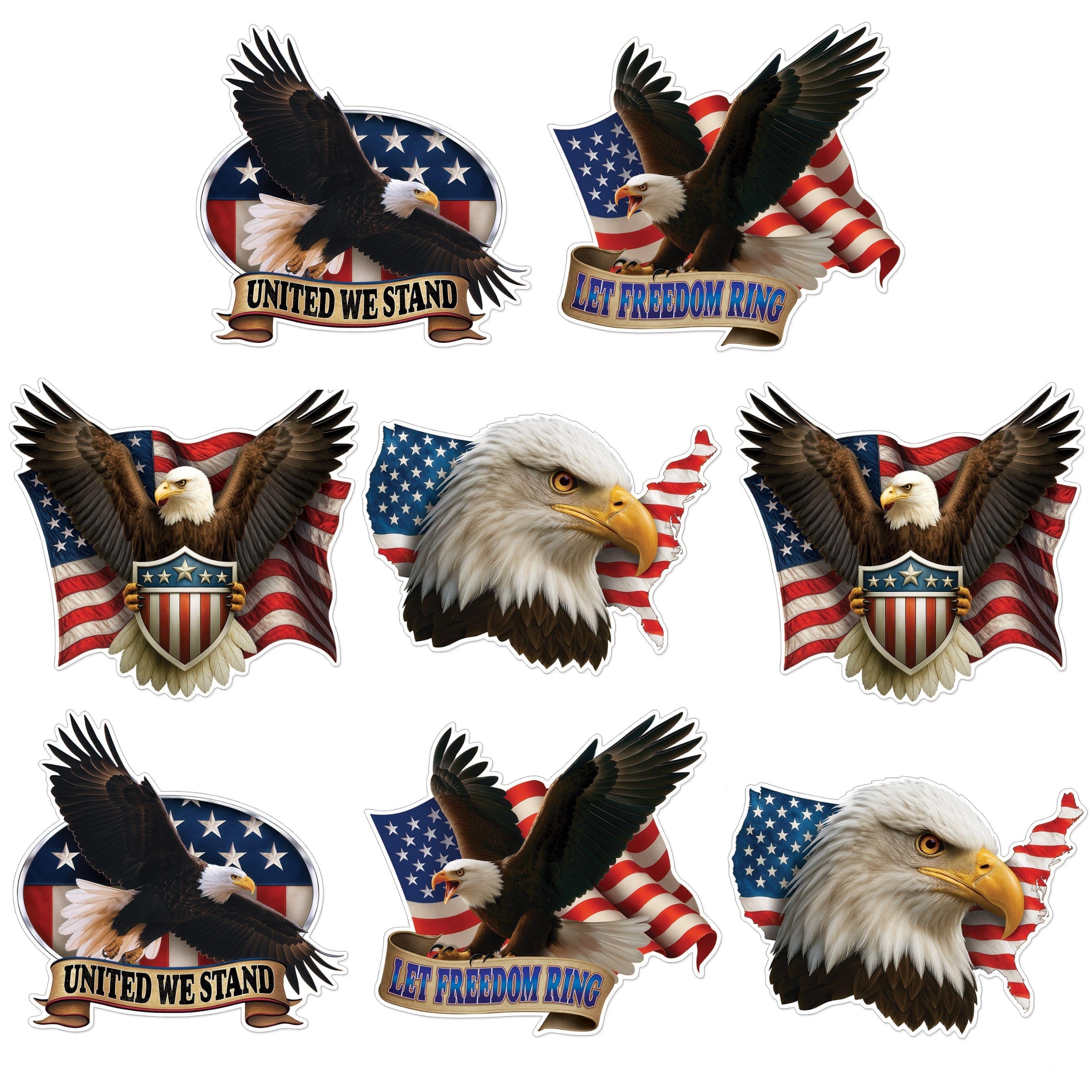 Beistle Patriotic Eagle Cutouts Set