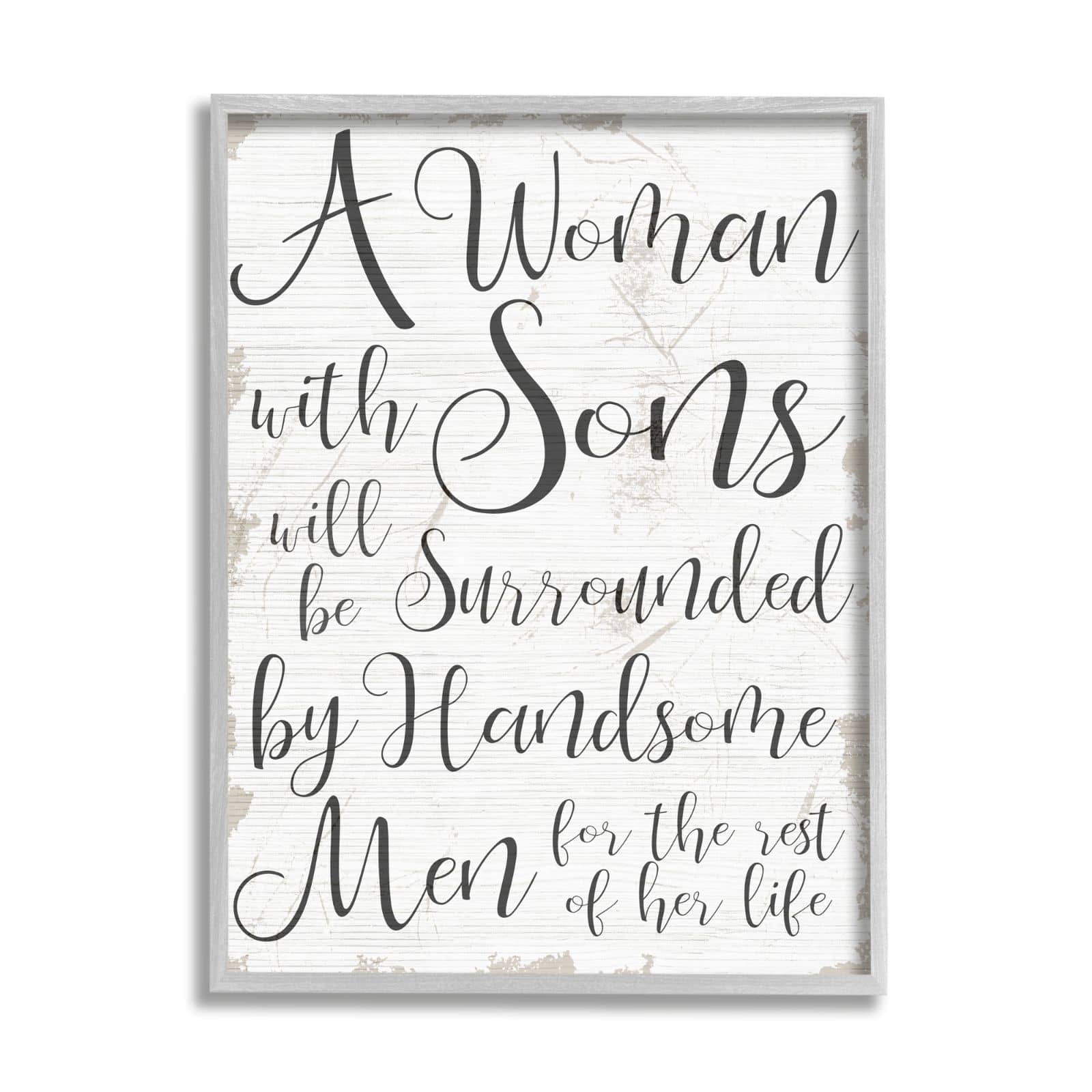 Stupell Industries Handsome Sons Home Family Inspirational Word Textured Design Framed Wall Art