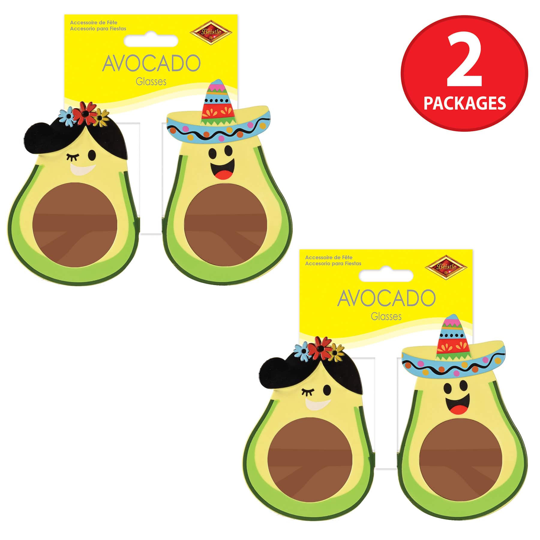 Beistle Adult Avocado Glasses Set, 2ct.