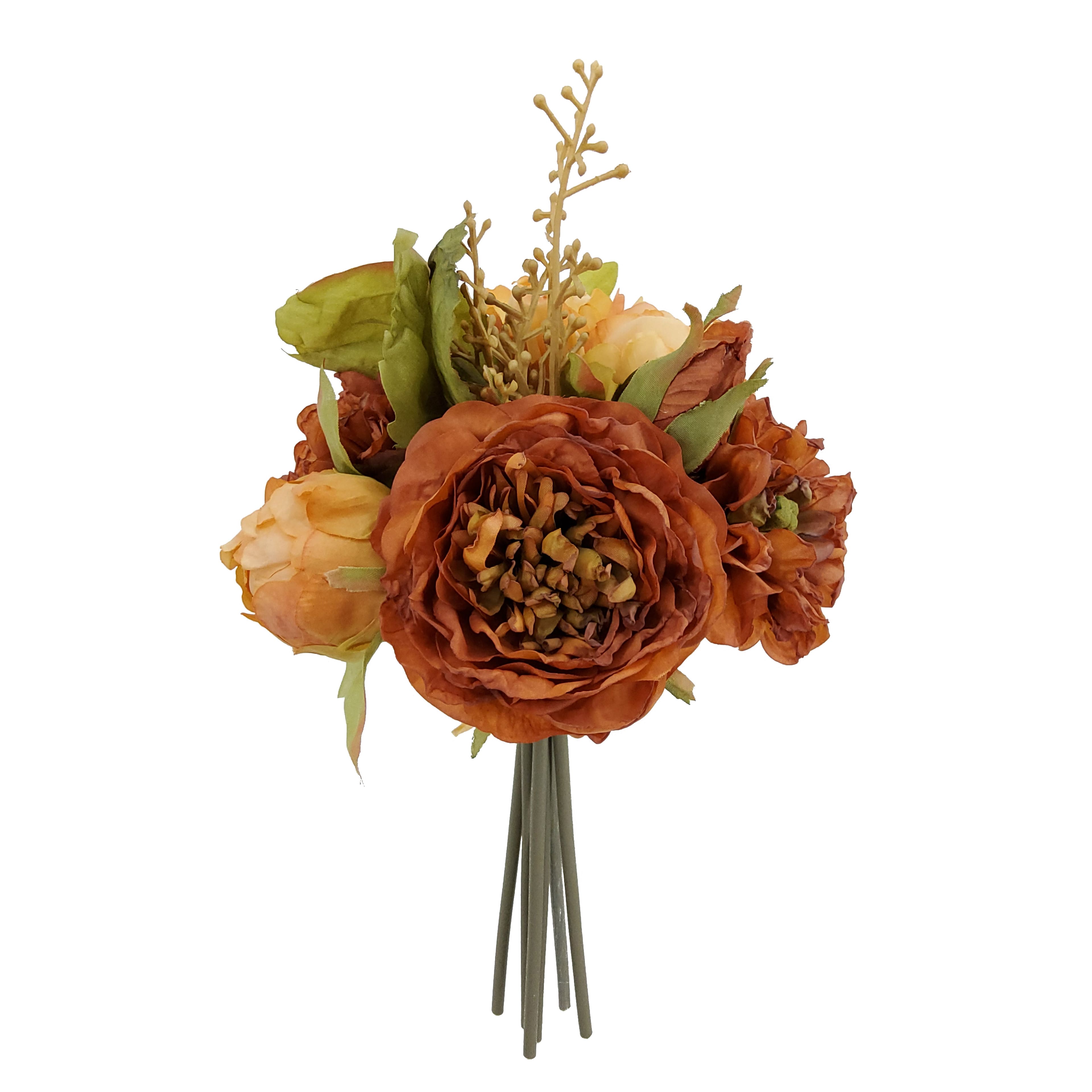 11.5" Orange Peony & Rose Mix Bouquet by Ashland®
