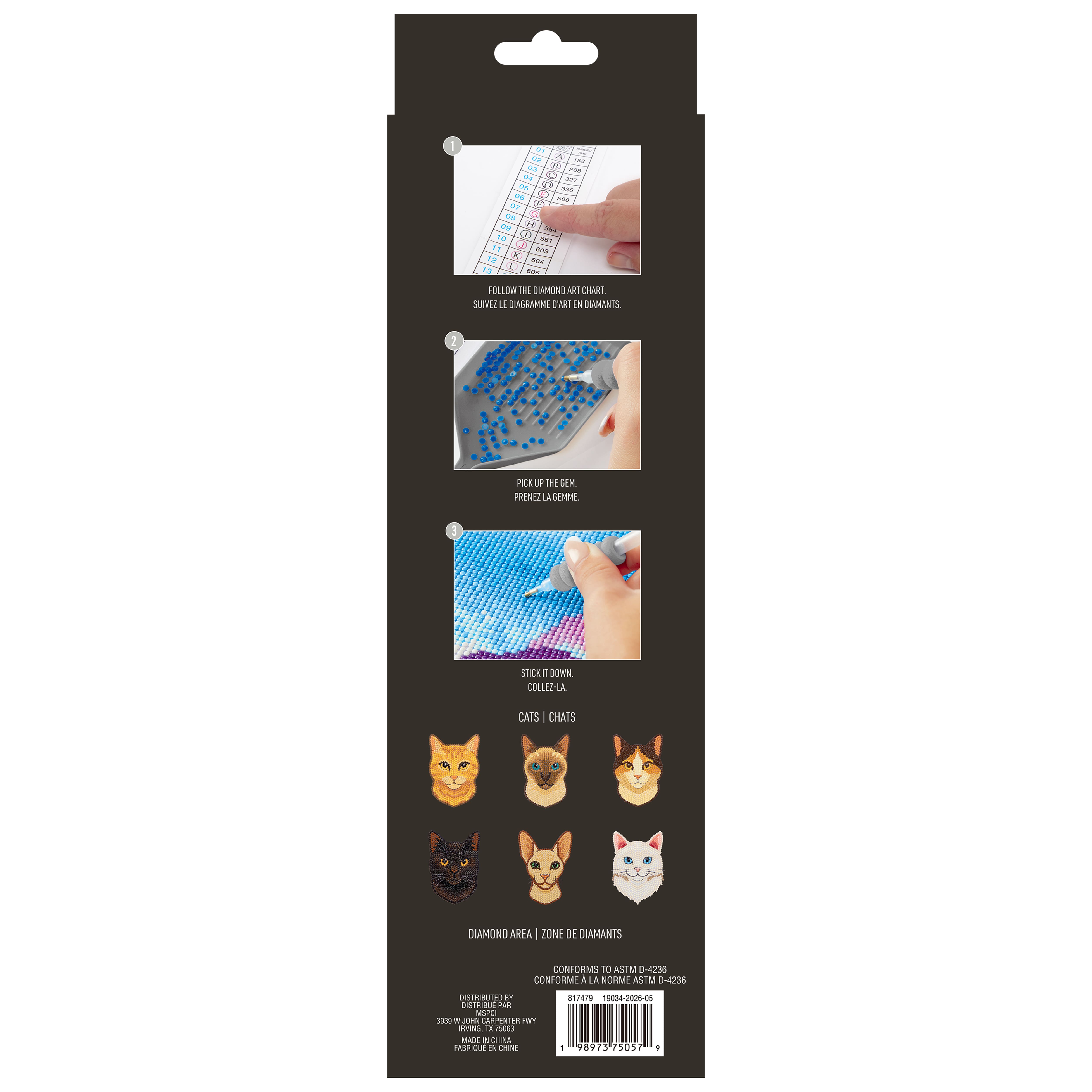 4" x 6" Cat Portraits 6-Piece Diamond Art Kit by Make Market®