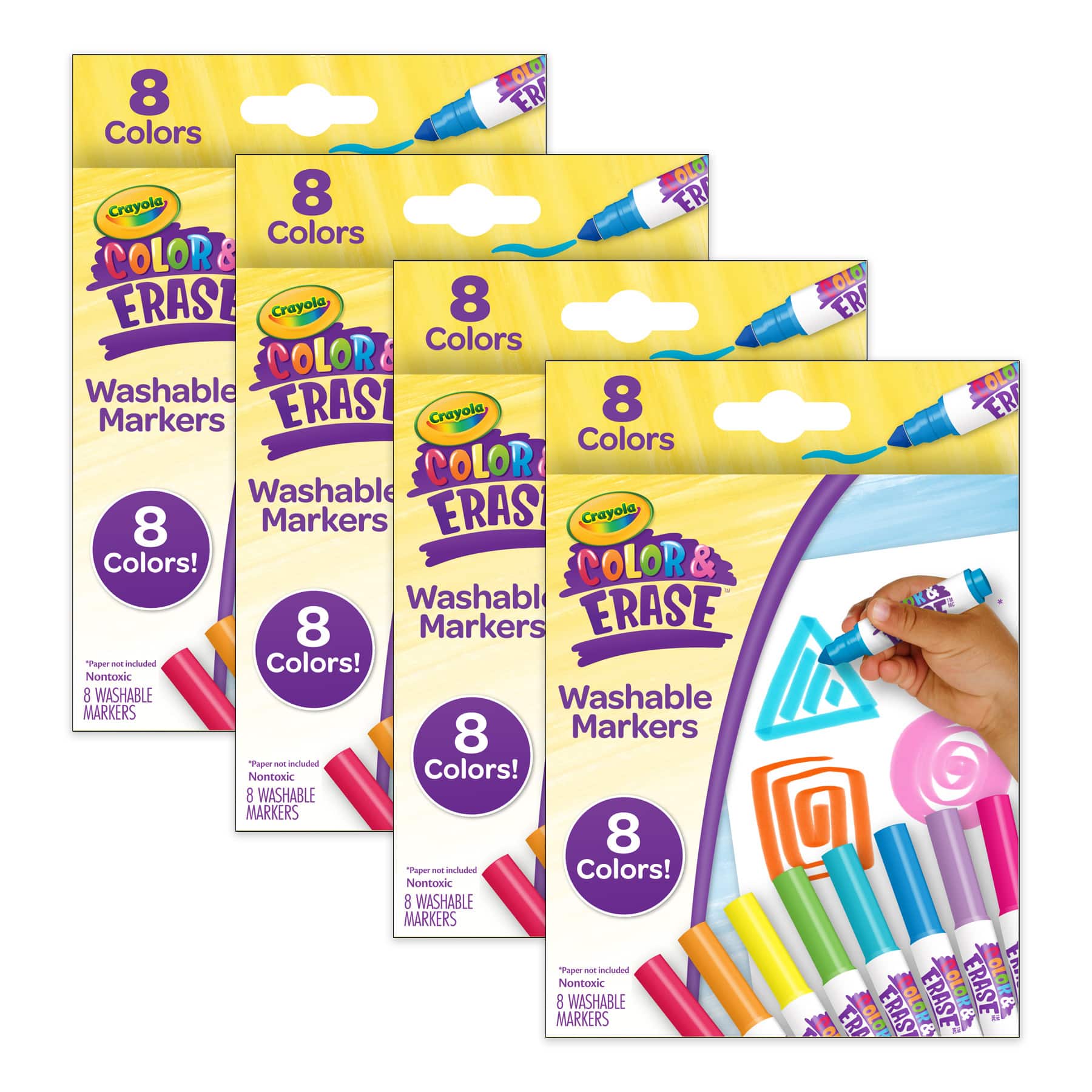 Crayola® Color & Erase Markers, 4 Packs of 8