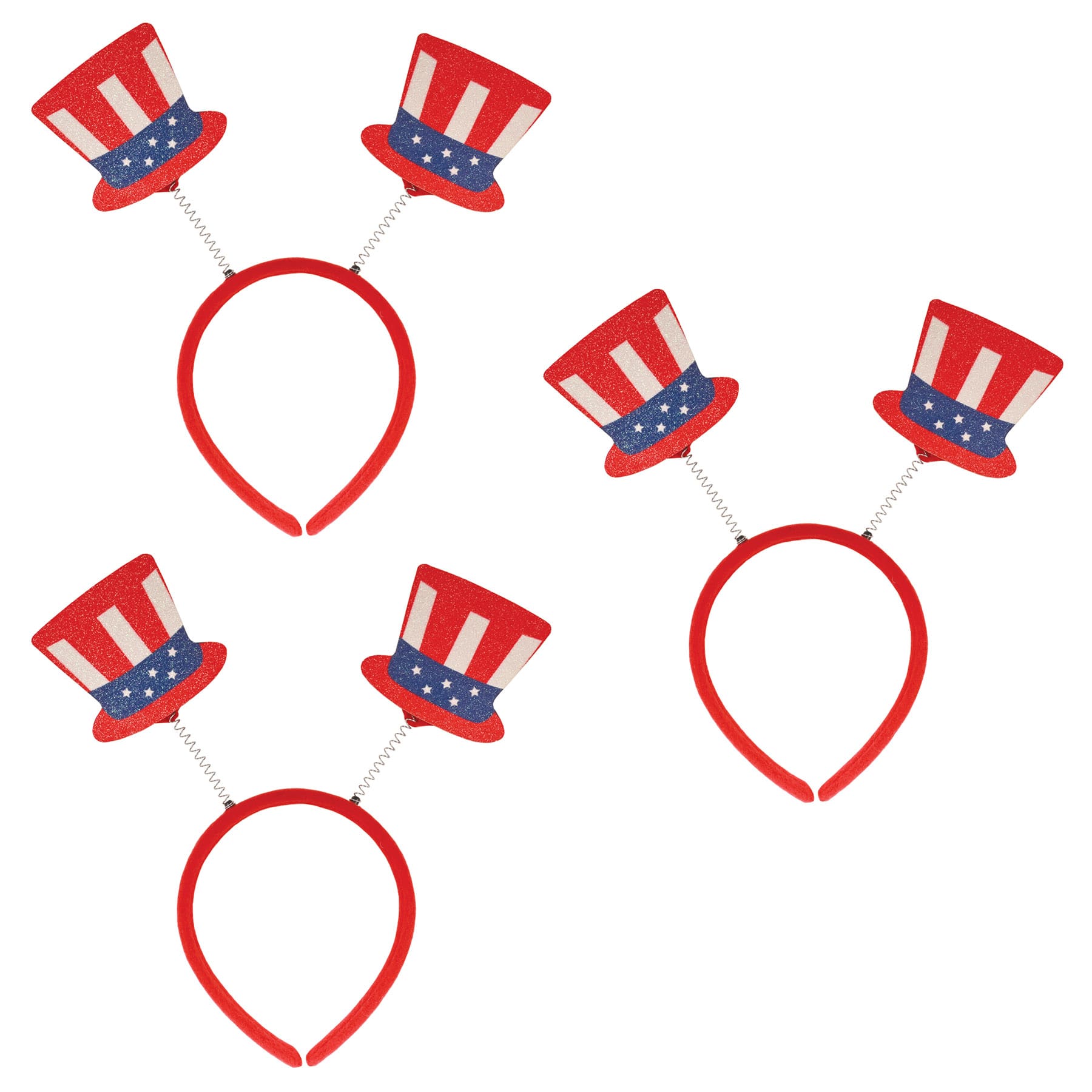 Beistle Adult Red, White & Blue Patriotic Top Hat Boppers, 3ct.