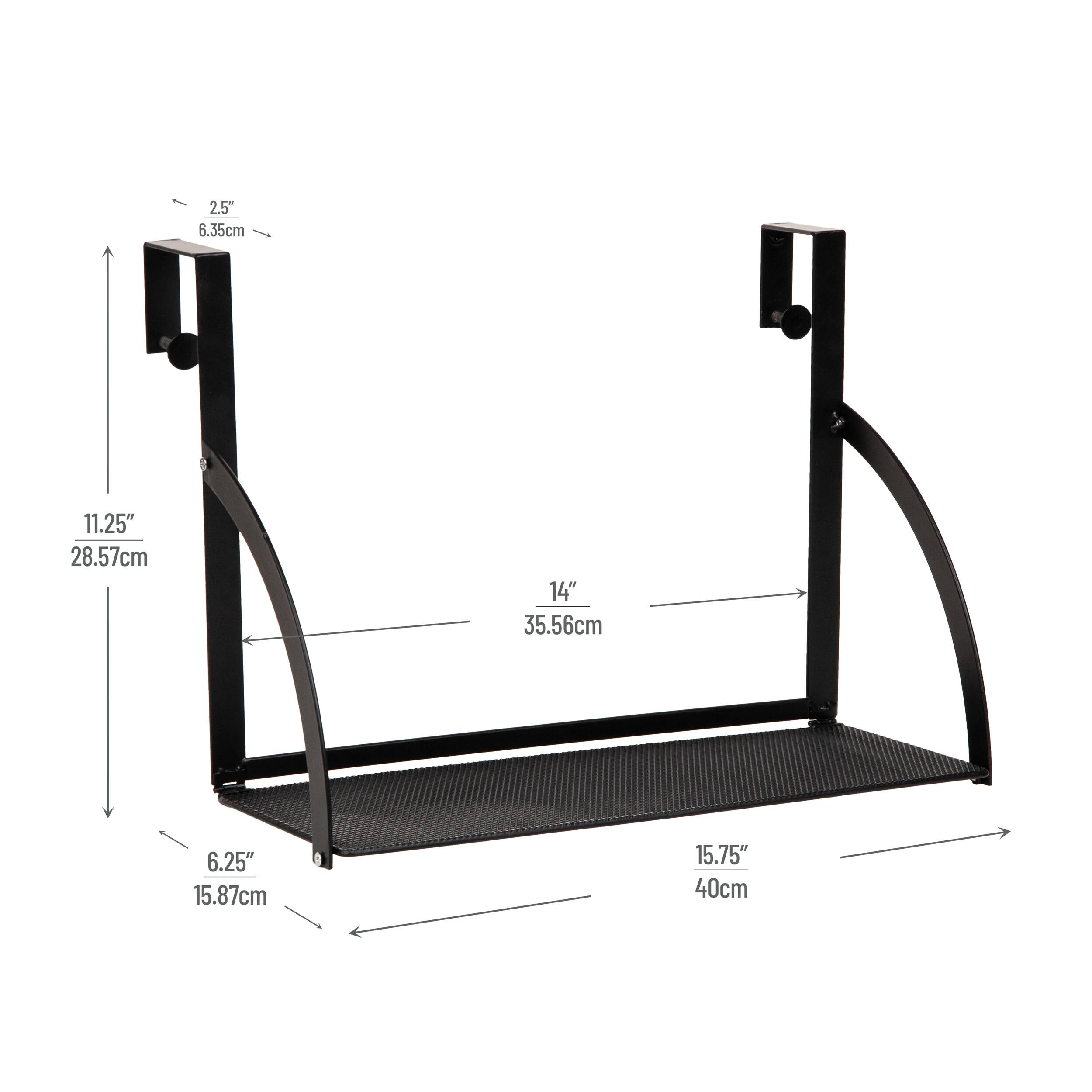 Mind Reader Hanging Cubicle Shelf Organizer Metal, Black