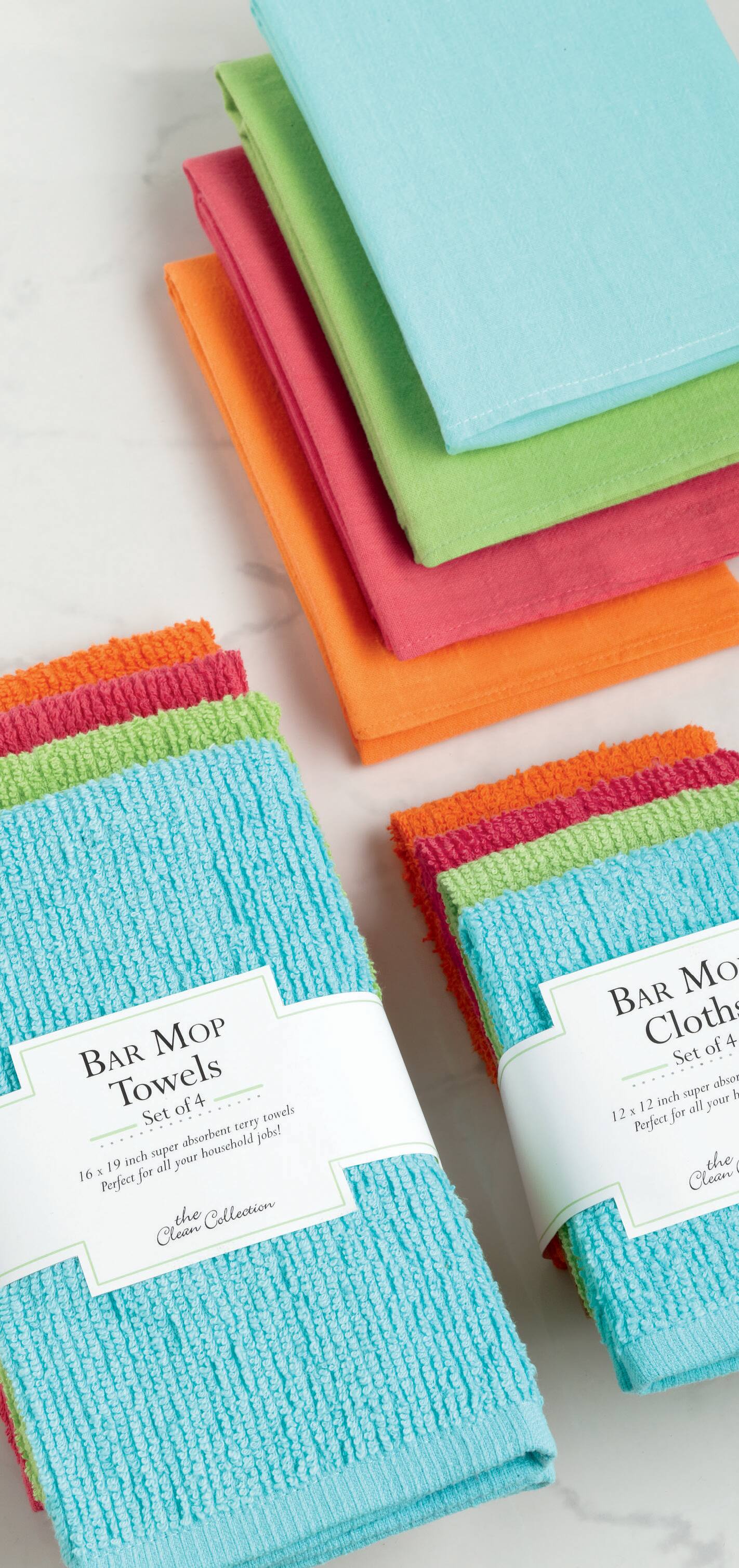 DII® Assorted Bright Bar Mop Dishtowel & Dishcloth (Set of 8)