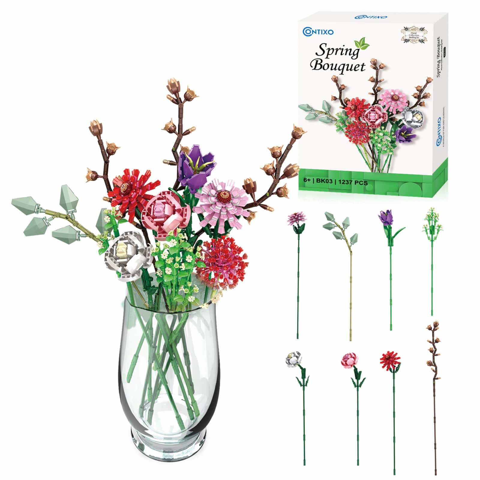 Contixo Spring Bouquet Floral Block Set