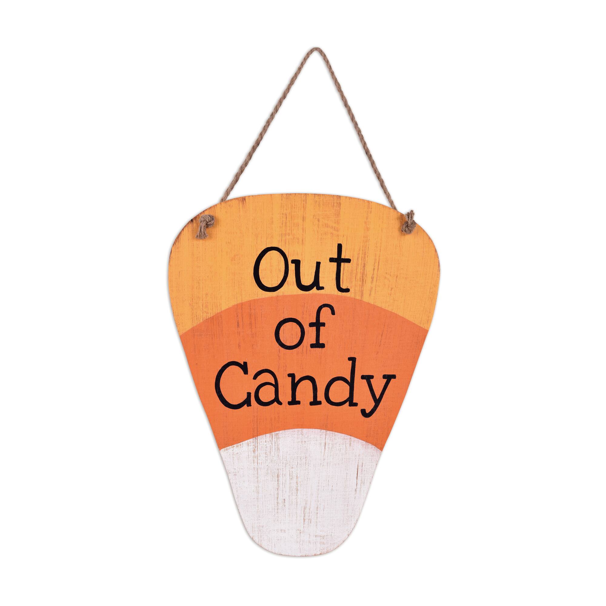 Sunset Vista Designs® 12" x 16" Whimsical Double-Sided Candy Corn Halloween Wooden Hanging Sign
