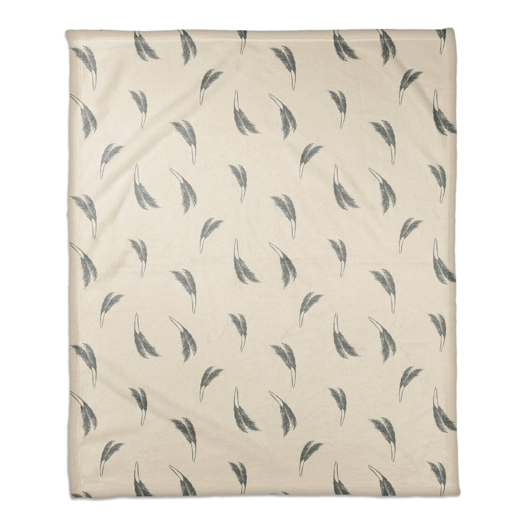 Feather Grass Coral Fleece Blanket
