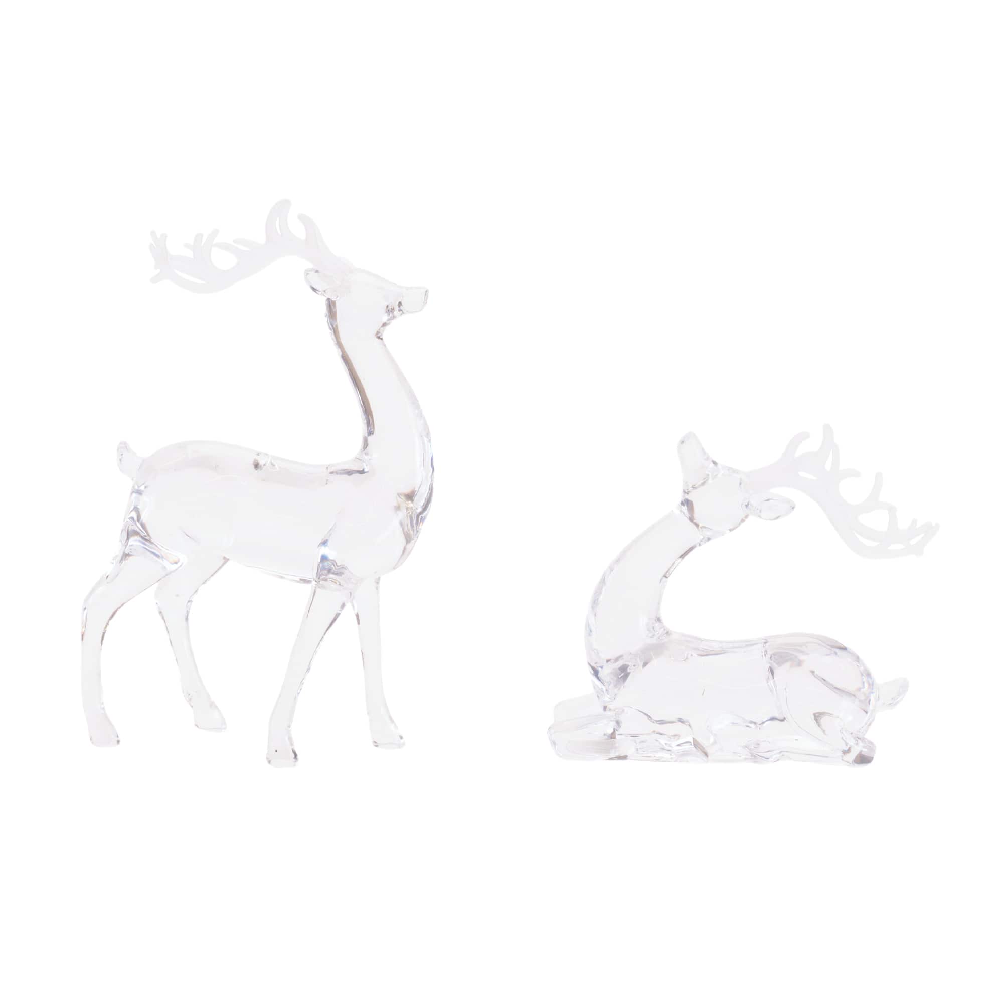 Melrose Clear Acrylic Deer Figurine Set