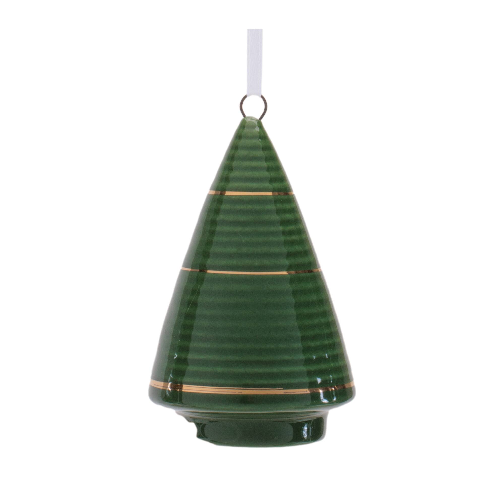 Melrose Green Ceramic Christmas Tree Ornament Set