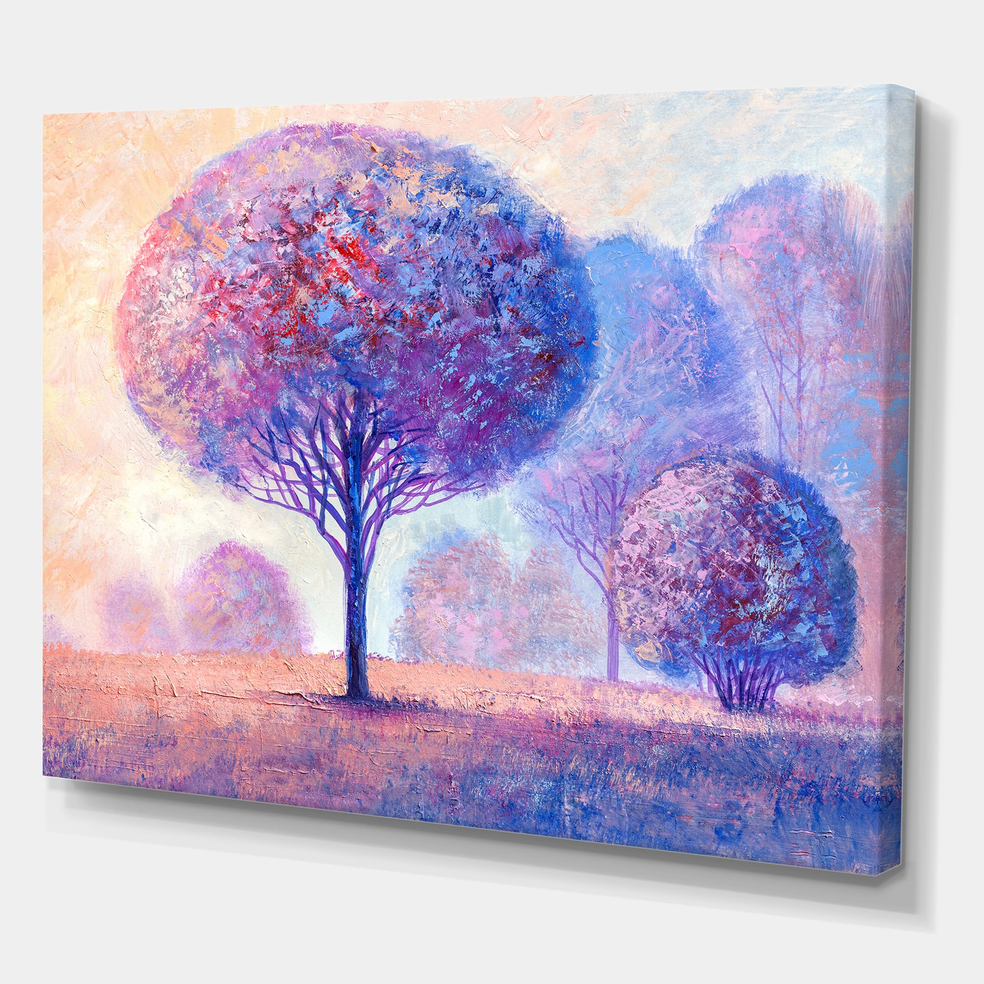 Designart - Colourful Trees Impression II - Traditional Canvas Wall Art Print