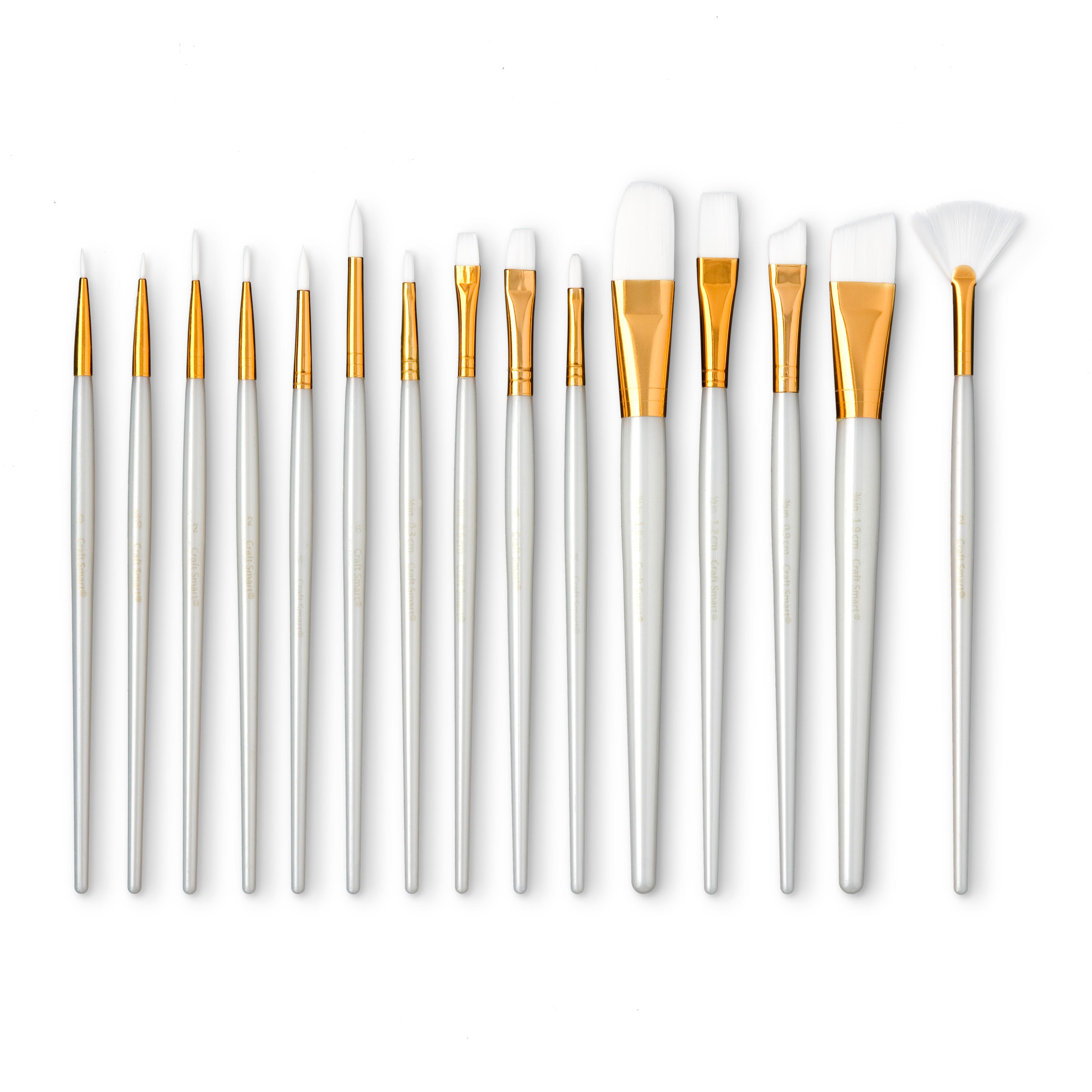 White Taklon 15 Piece Brush Pack by Craft Smart®