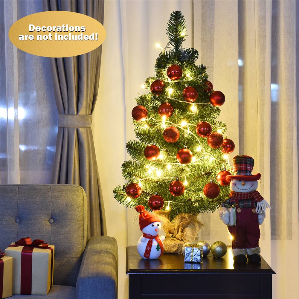 3ft. Unlit Green Pine Artificial Christmas Tree with Burlap Base