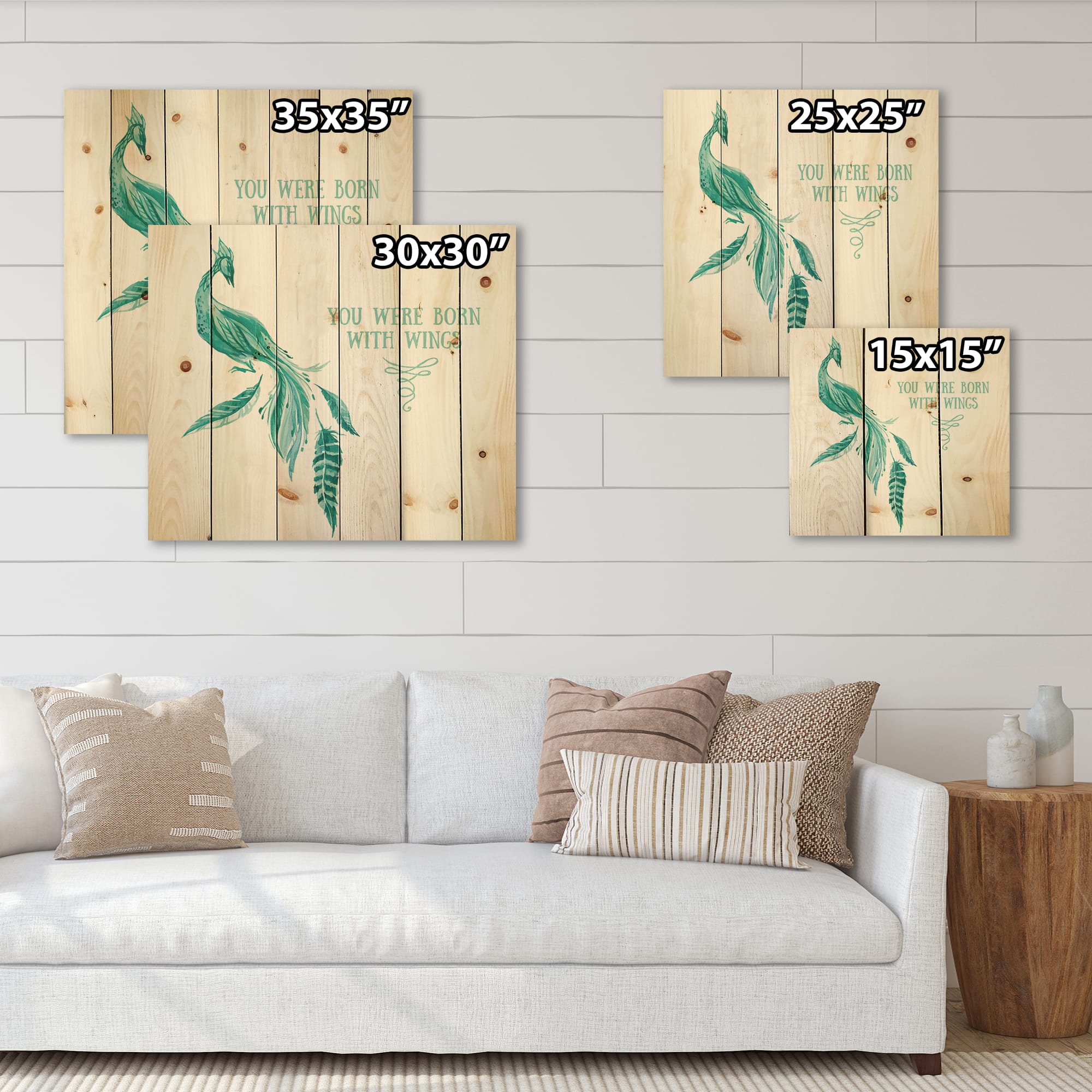 Designart - Mystic Mint Bird You Were Born With Wings